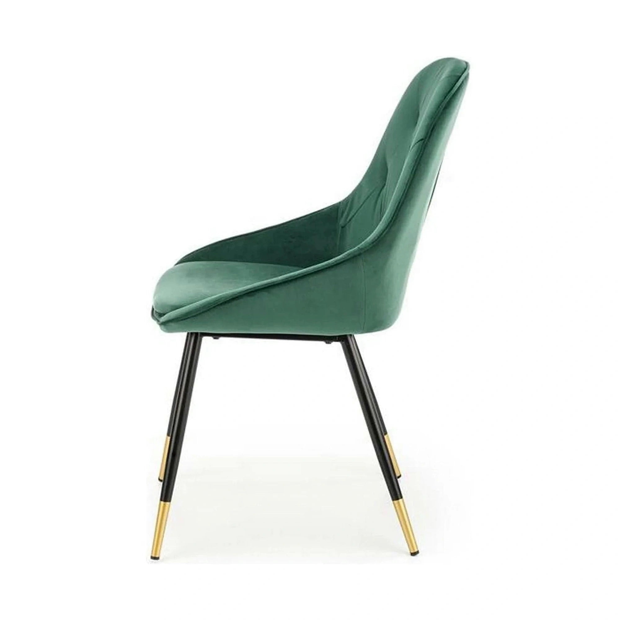Scaun K437, verde inchis/negru, stofa catifelata/metal, 49x55x88 cm