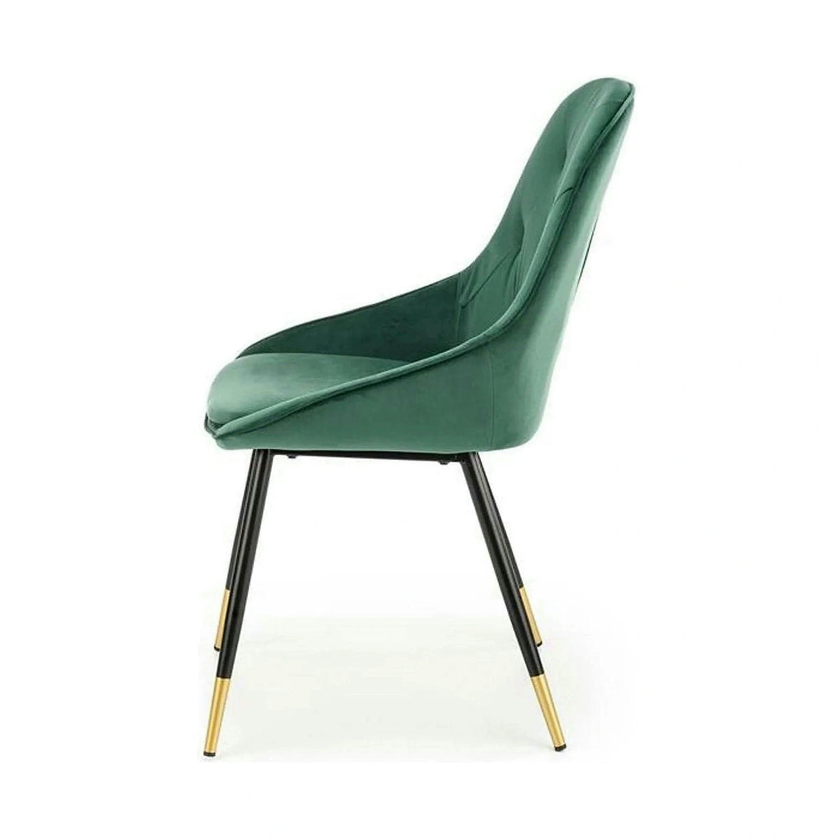Scaun K437, verde inchis/negru, stofa catifelata/metal, 49x55x88 cm