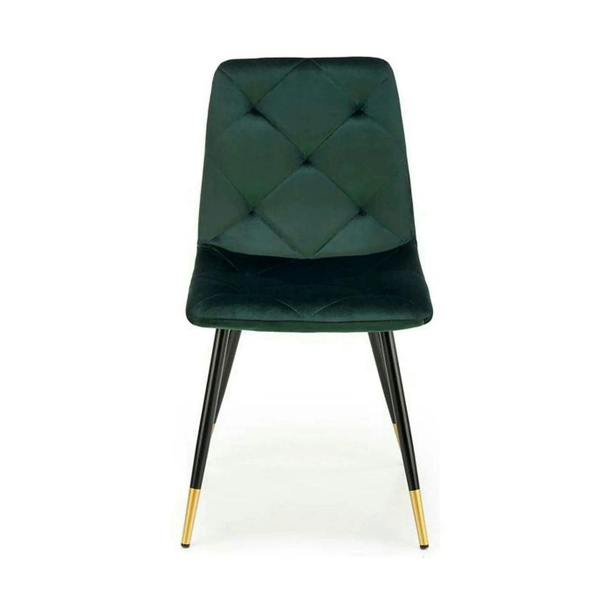 Scaun K438, verde inchis/negru, stofa catifelata/metal, 45x50x86 cm