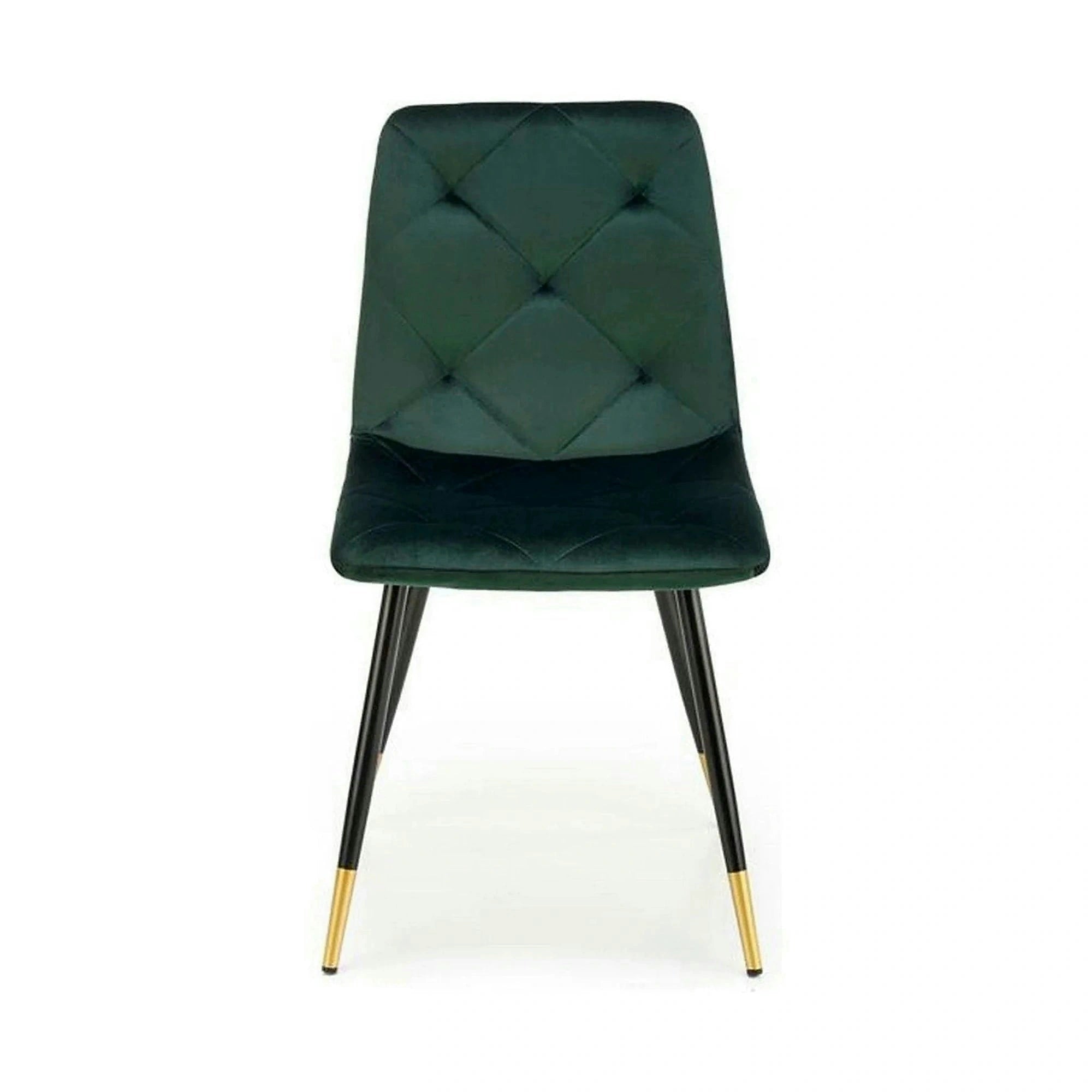 Scaun K438, verde inchis/negru, stofa catifelata/metal, 45x50x86 cm