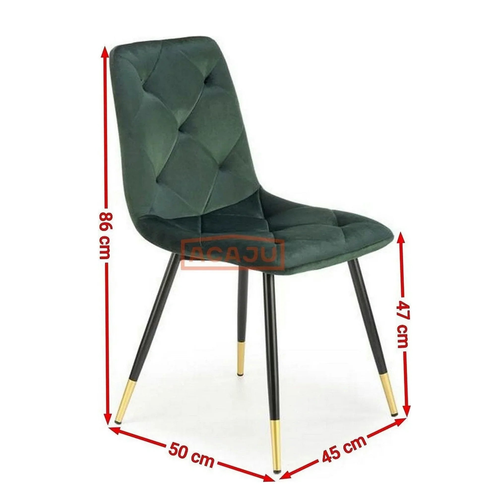 Scaun K438, verde inchis/negru, stofa catifelata/metal, 45x50x86 cm