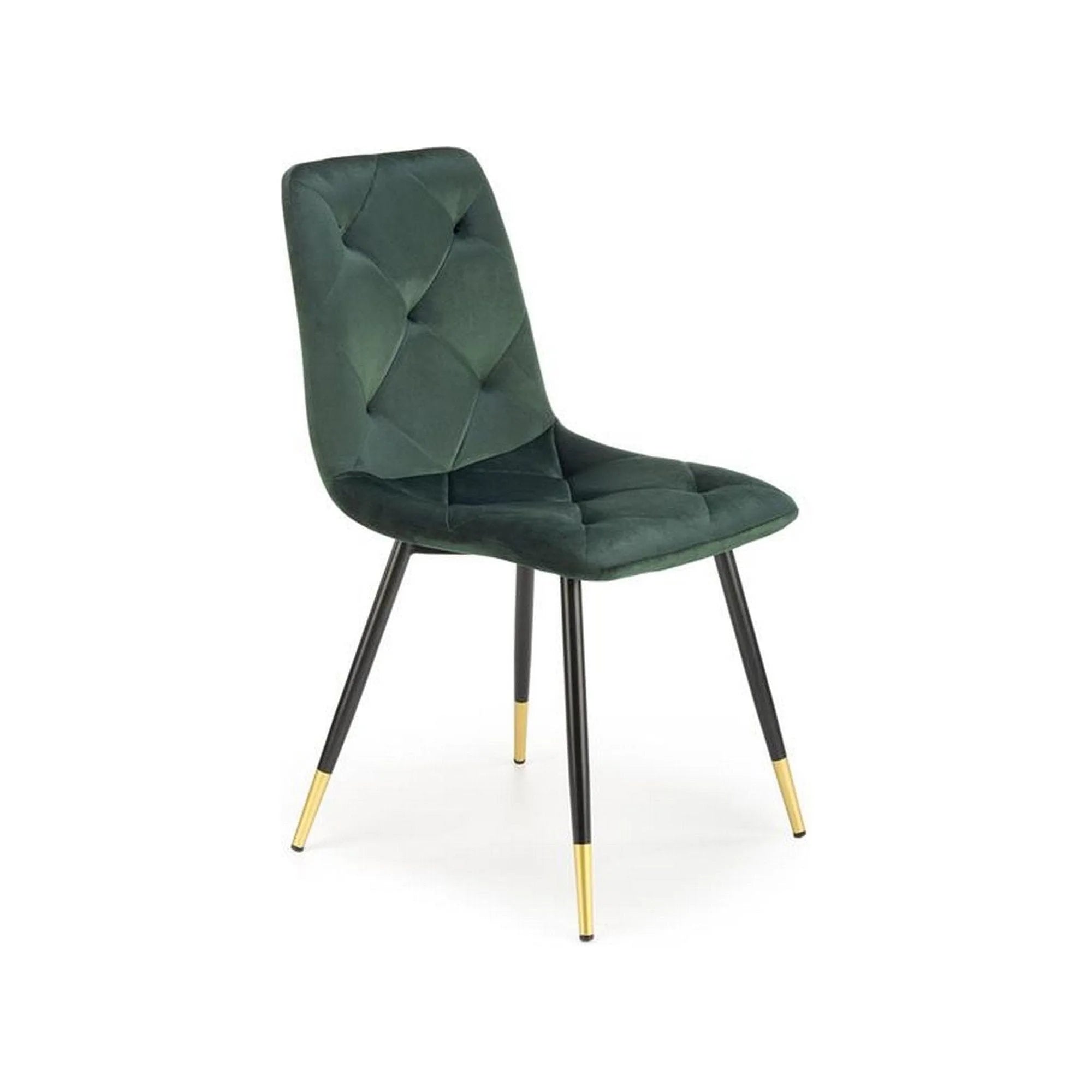 Scaun K438, verde inchis/negru, stofa catifelata/metal, 45x50x86 cm