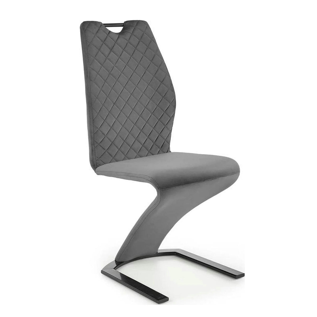 Scaun K442, gri/negru, stofa catifelata/metal, 46x61x102 cm