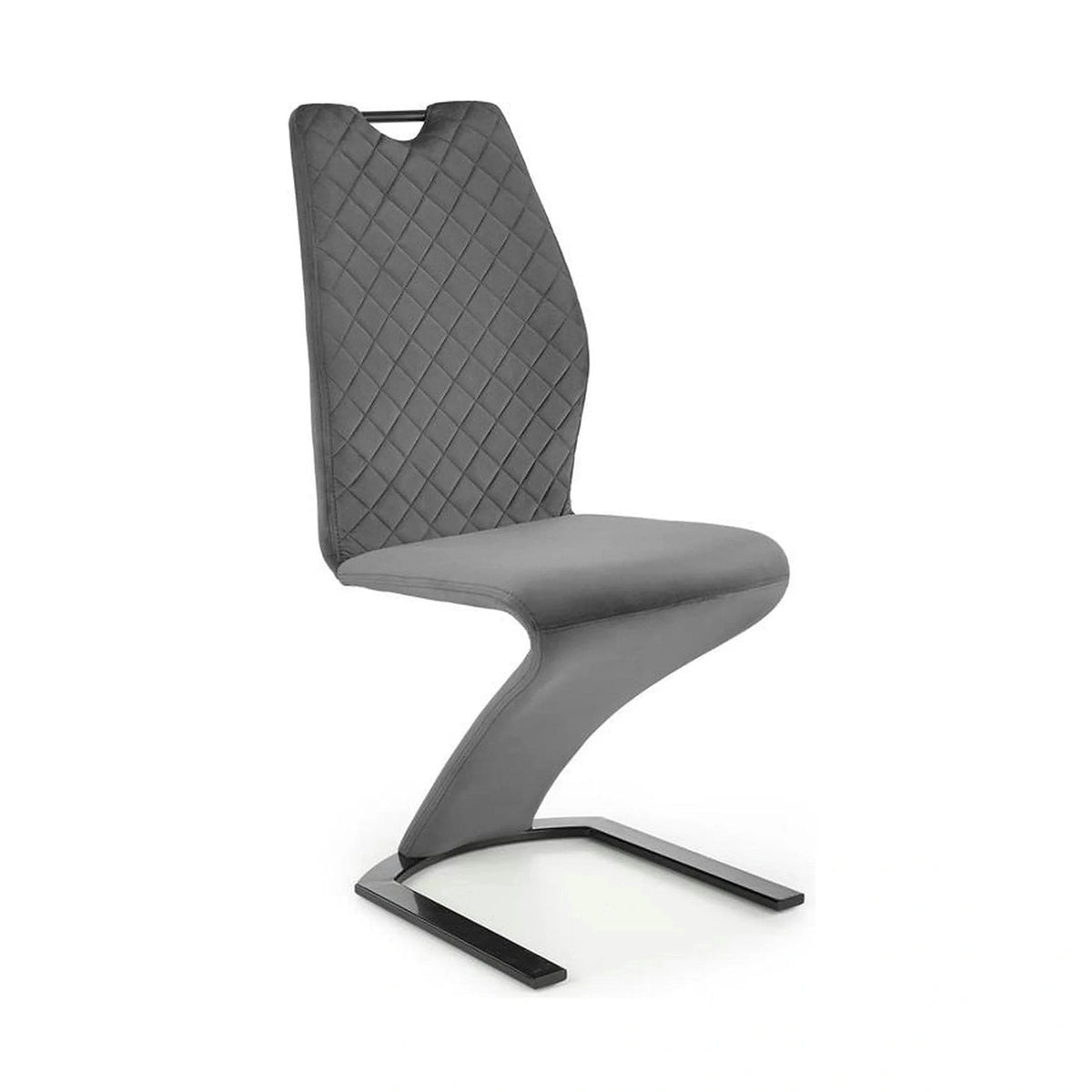 Scaun K442, gri/negru, stofa catifelata/metal, 46x61x102 cm