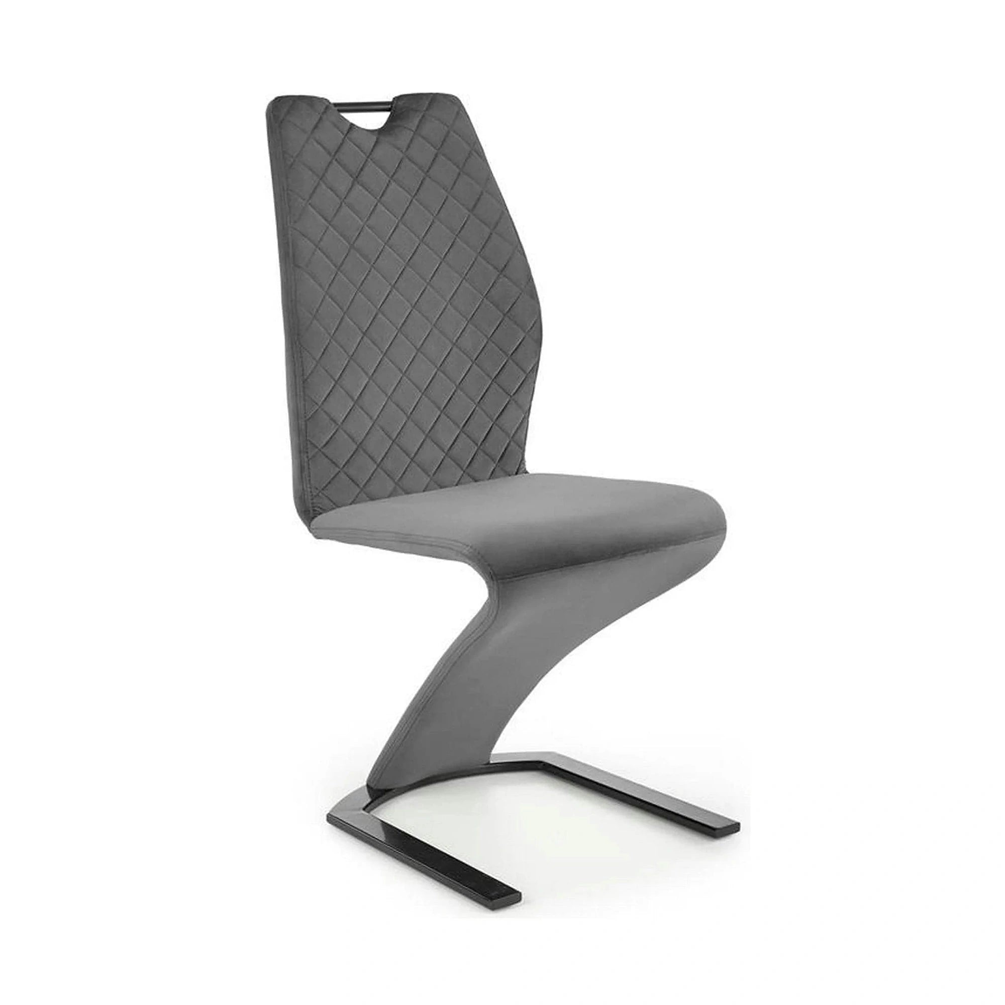 Scaun K442, gri/negru, stofa catifelata/metal, 46x61x102 cm