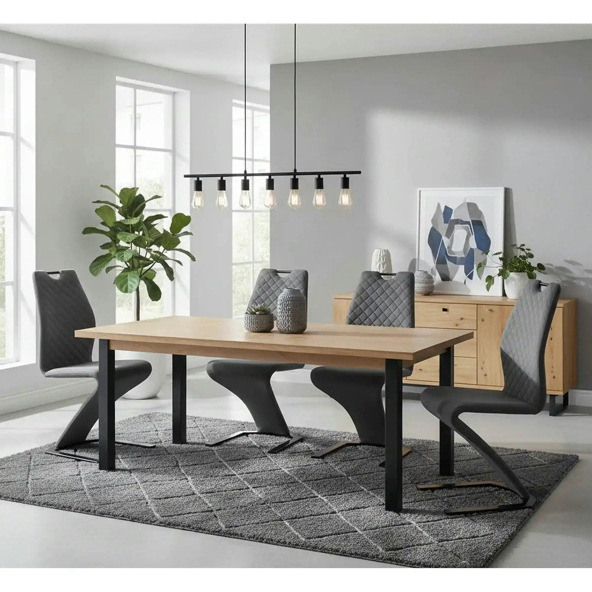 Scaun K442, gri/negru, stofa catifelata/metal, 46x61x102 cm