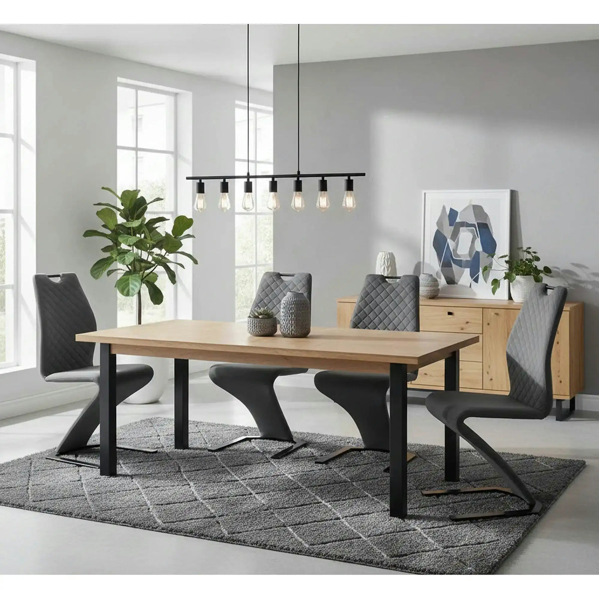 Scaun K442, gri/negru, stofa catifelata/metal, 46x61x102 cm