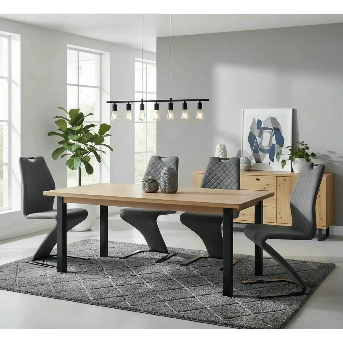 Scaun K442, gri/negru, stofa catifelata/metal, 46x61x102 cm