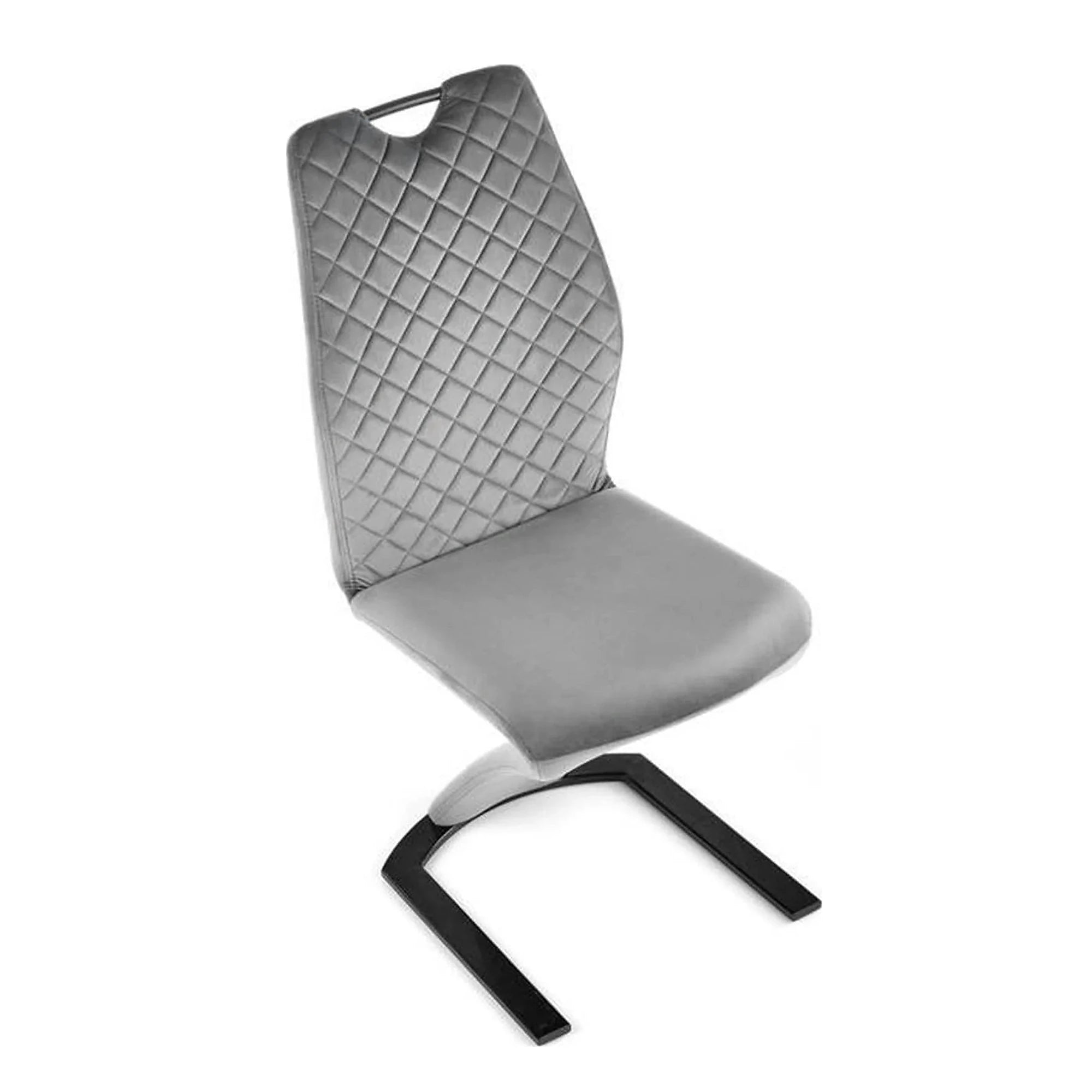 Scaun K442, gri/negru, stofa catifelata/metal, 46x61x102 cm