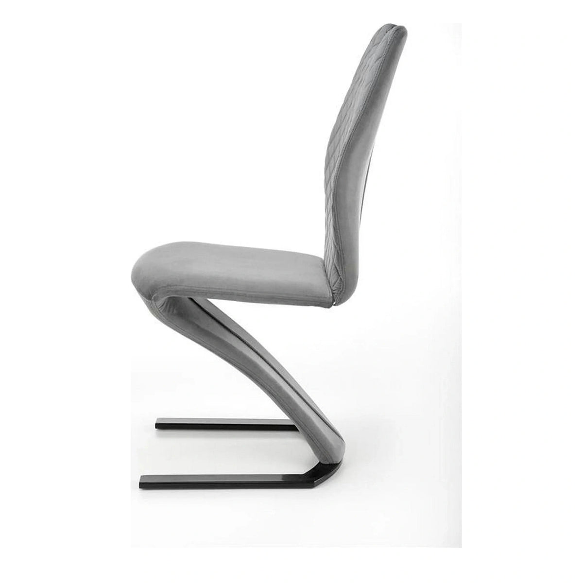 Scaun K442, gri/negru, stofa catifelata/metal, 46x61x102 cm