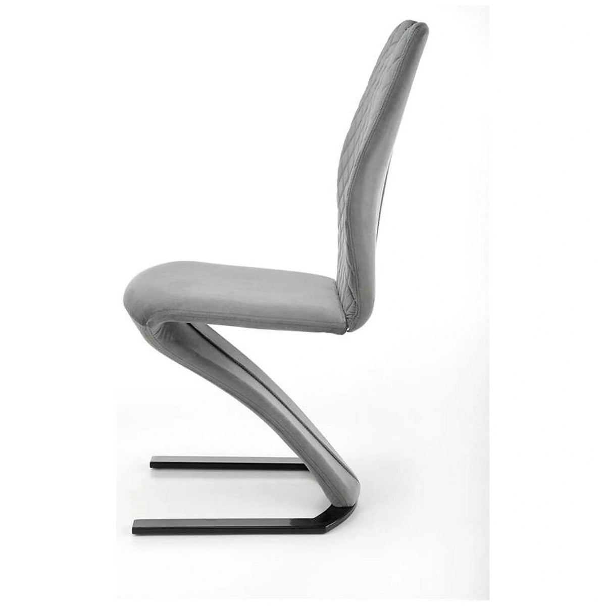 Scaun K442, gri/negru, stofa catifelata/metal, 46x61x102 cm