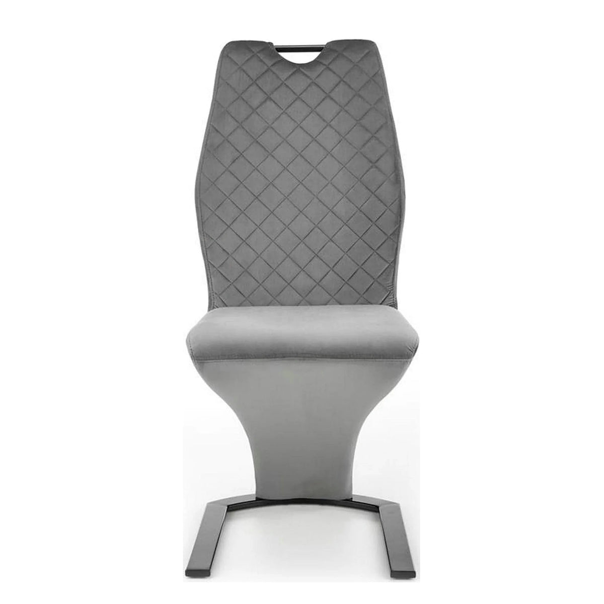 Scaun K442, gri/negru, stofa catifelata/metal, 46x61x102 cm