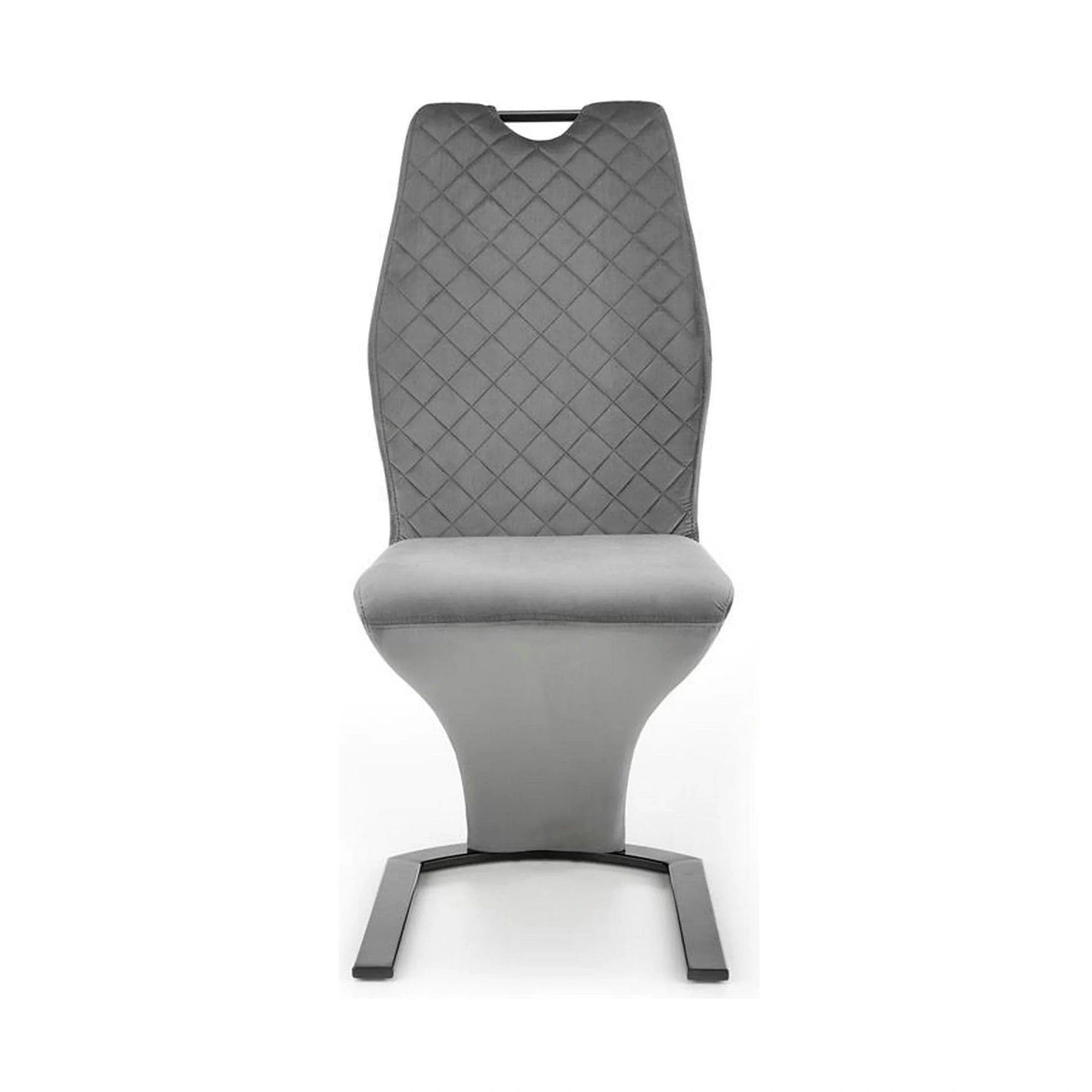 Scaun K442, gri/negru, stofa catifelata/metal, 46x61x102 cm