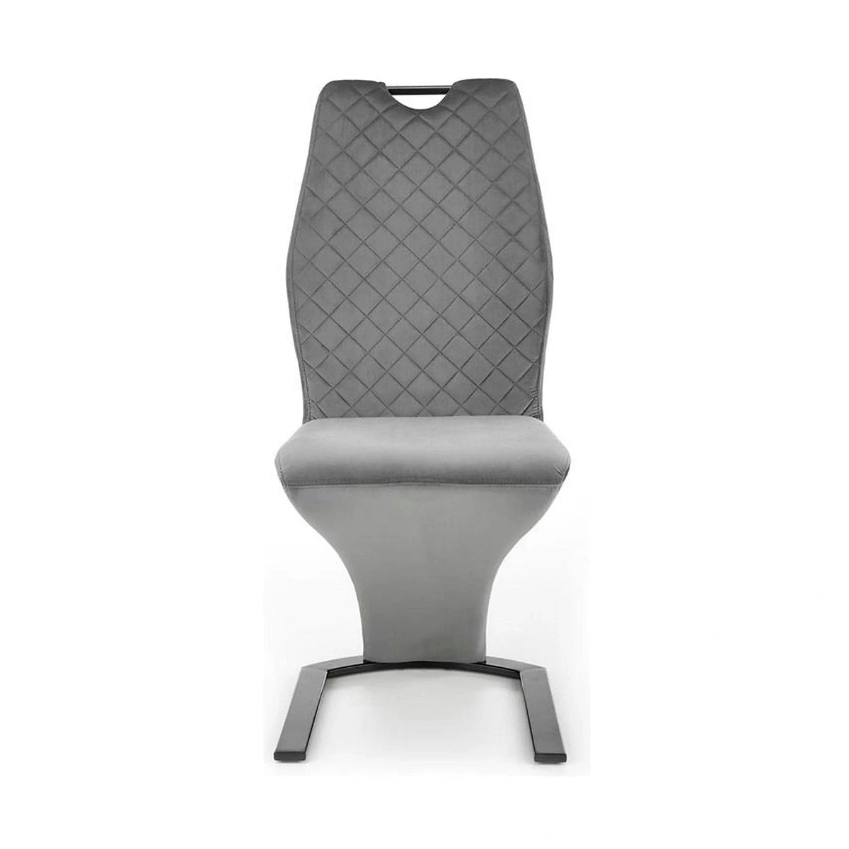 Scaun K442, gri/negru, stofa catifelata/metal, 46x61x102 cm