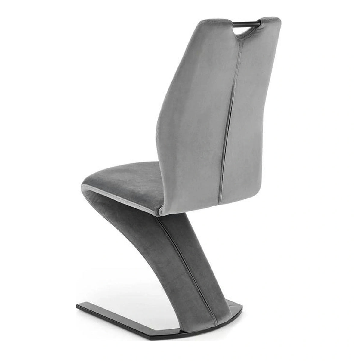 Scaun K442, gri/negru, stofa catifelata/metal, 46x61x102 cm