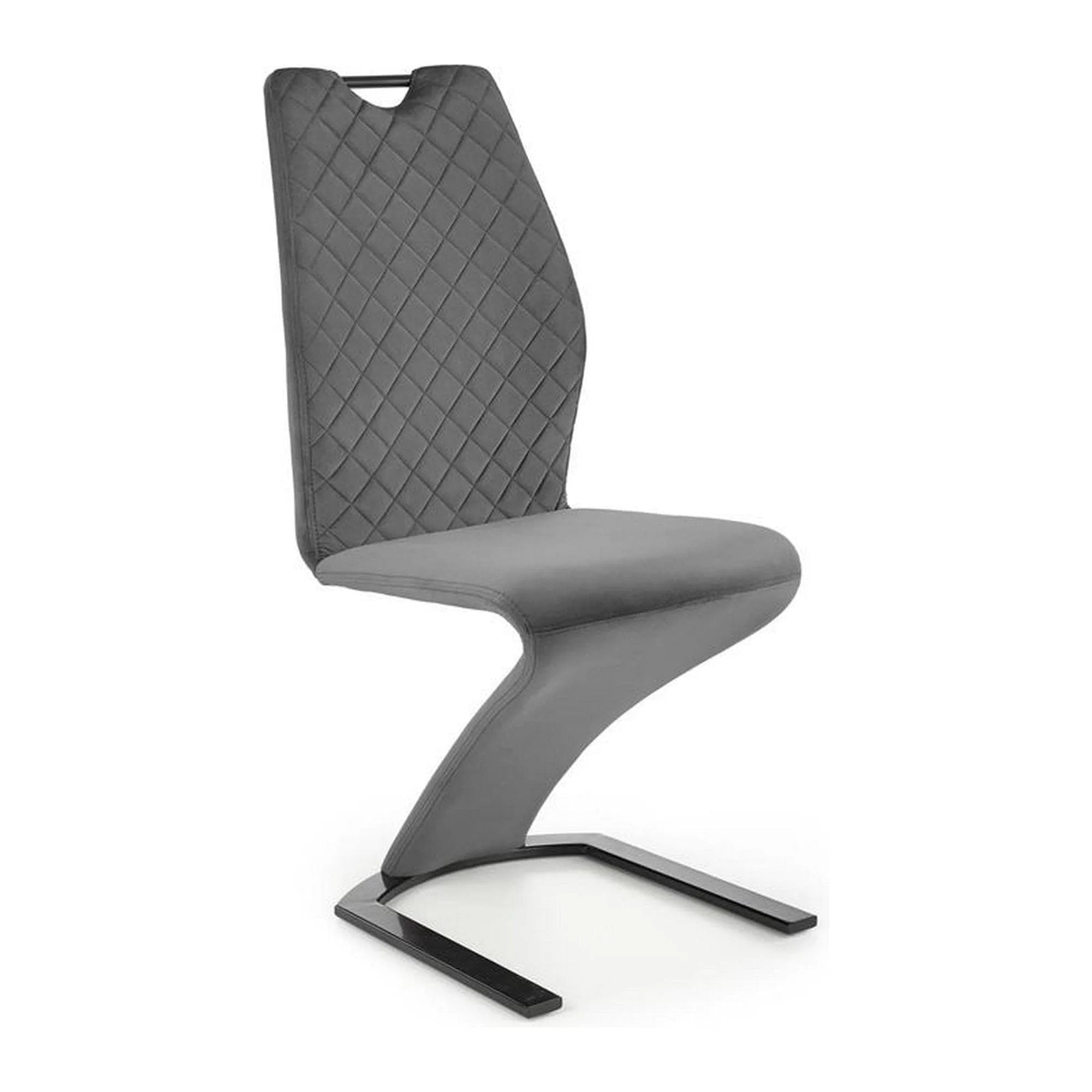 Scaun K442, gri/negru, stofa catifelata/metal, 46x61x102 cm