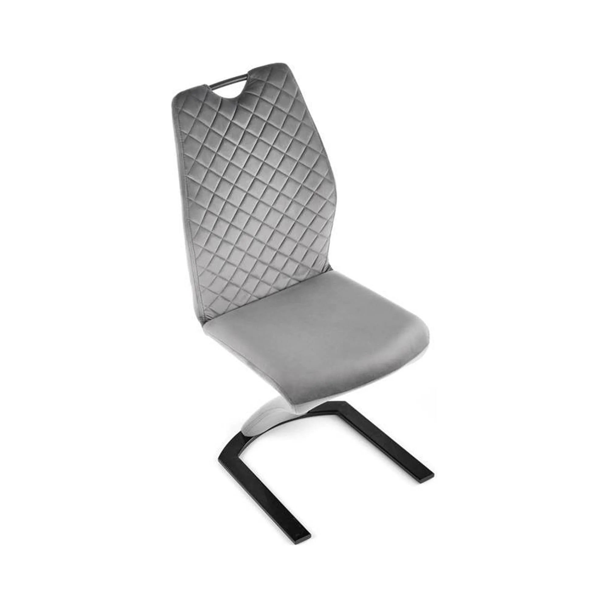 Scaun K442, gri/negru, stofa catifelata/metal, 46x61x102 cm