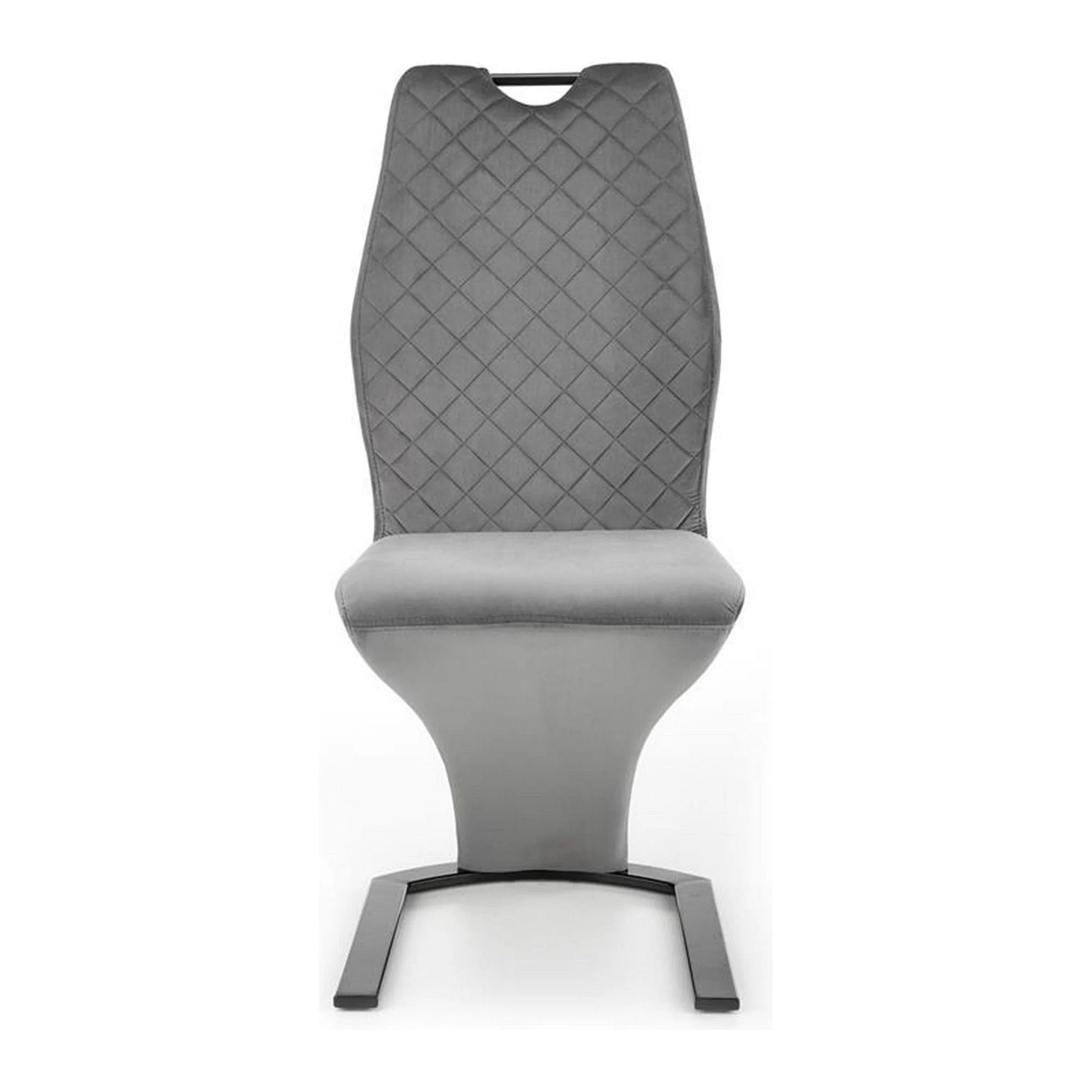 Scaun K442, gri/negru, stofa catifelata/metal, 46x61x102 cm