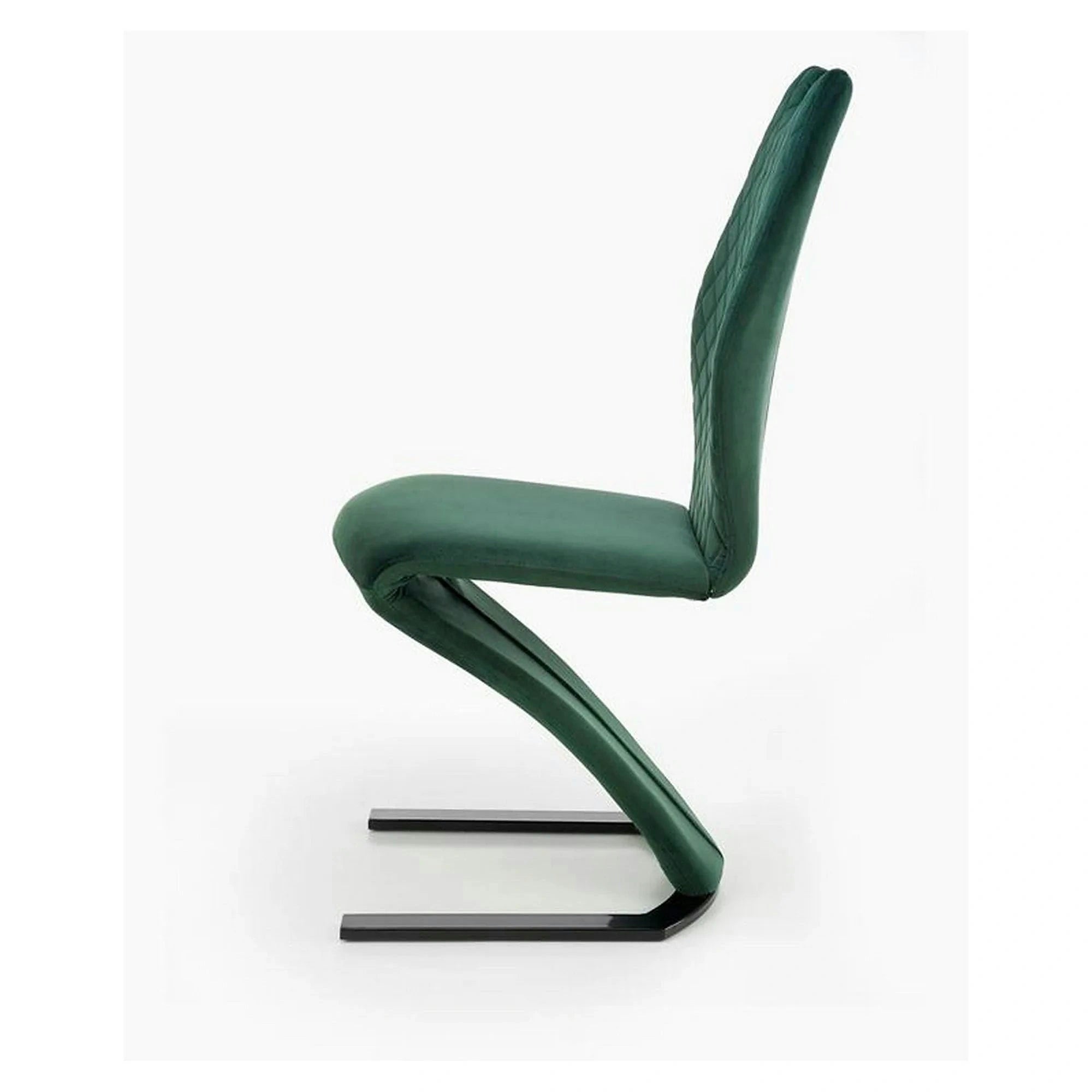 Scaun K442, verde inchis/negru, stofa catifelata/metal, 46x61x102 cm