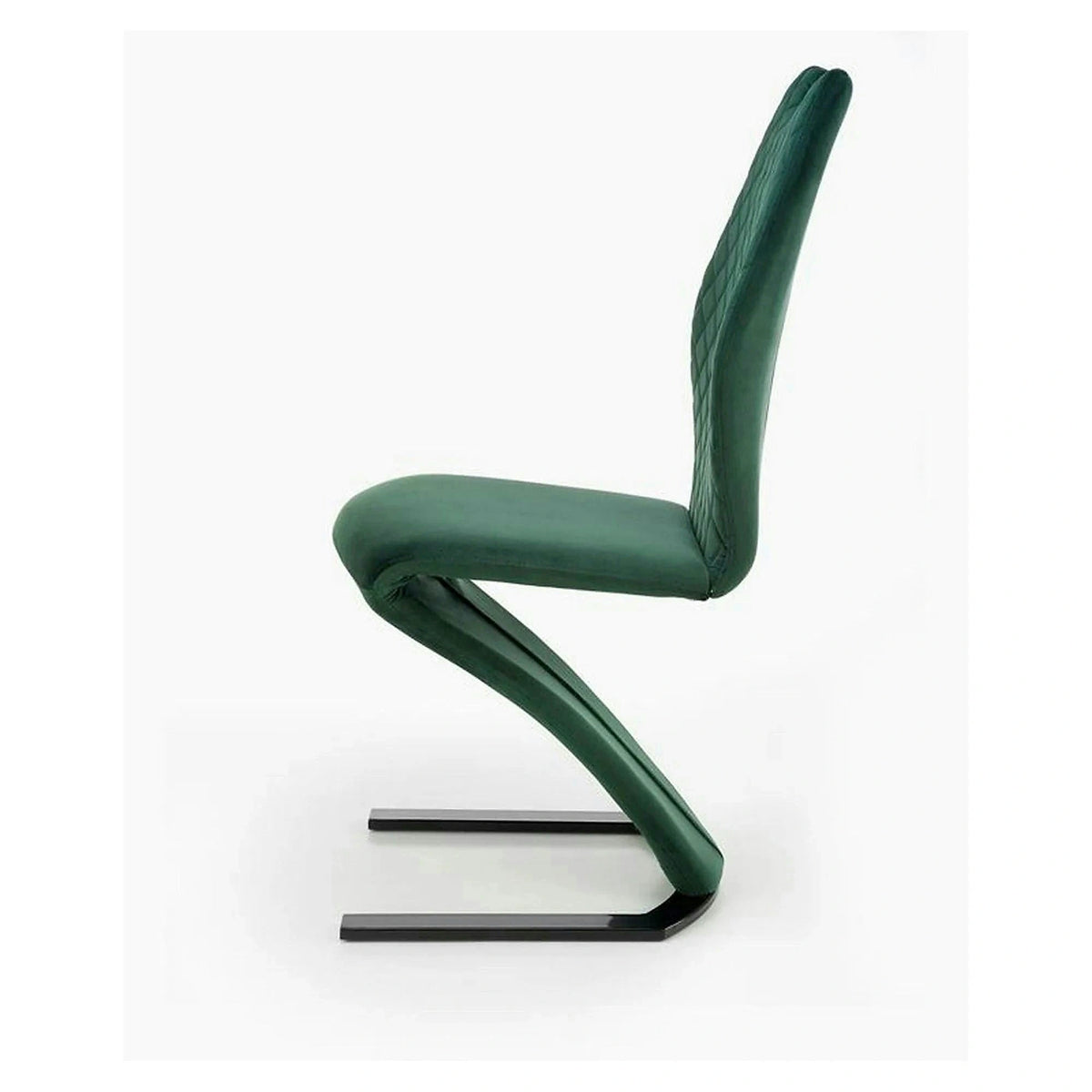 Scaun K442, verde inchis/negru, stofa catifelata/metal, 46x61x102 cm