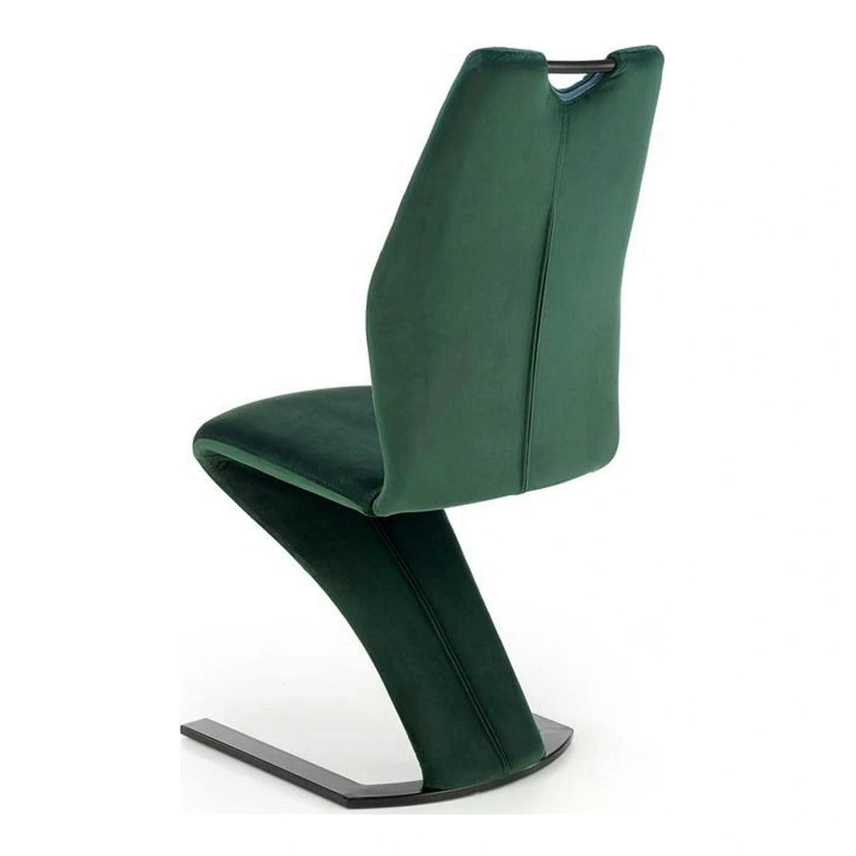 Scaun K442, verde inchis/negru, stofa catifelata/metal, 46x61x102 cm