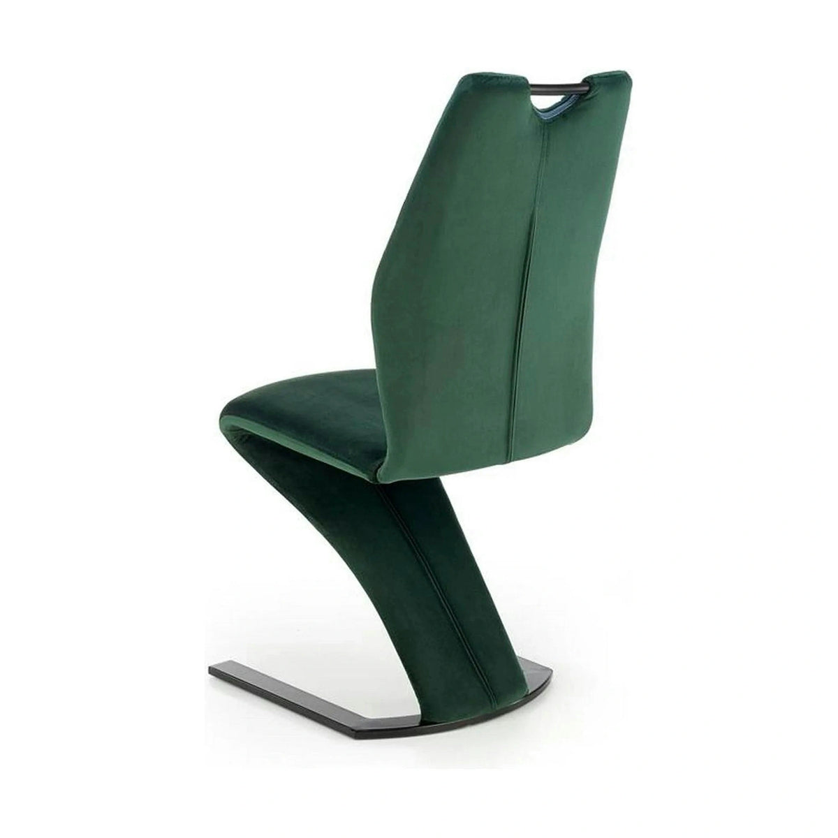 Scaun K442, verde inchis/negru, stofa catifelata/metal, 46x61x102 cm