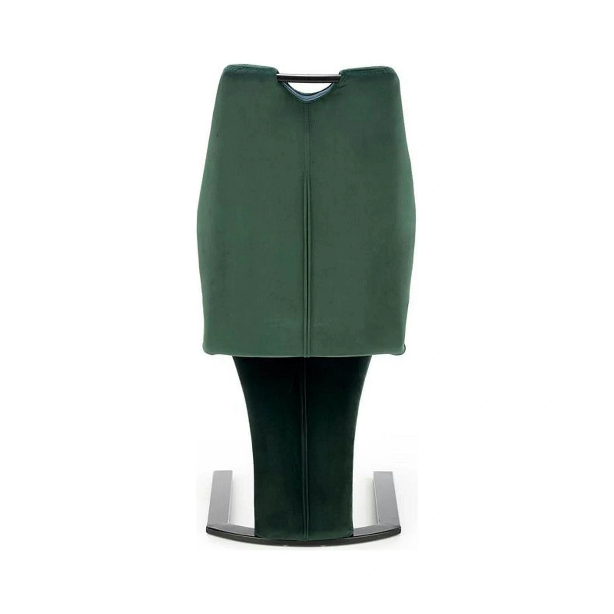 Scaun K442, verde inchis/negru, stofa catifelata/metal, 46x61x102 cm
