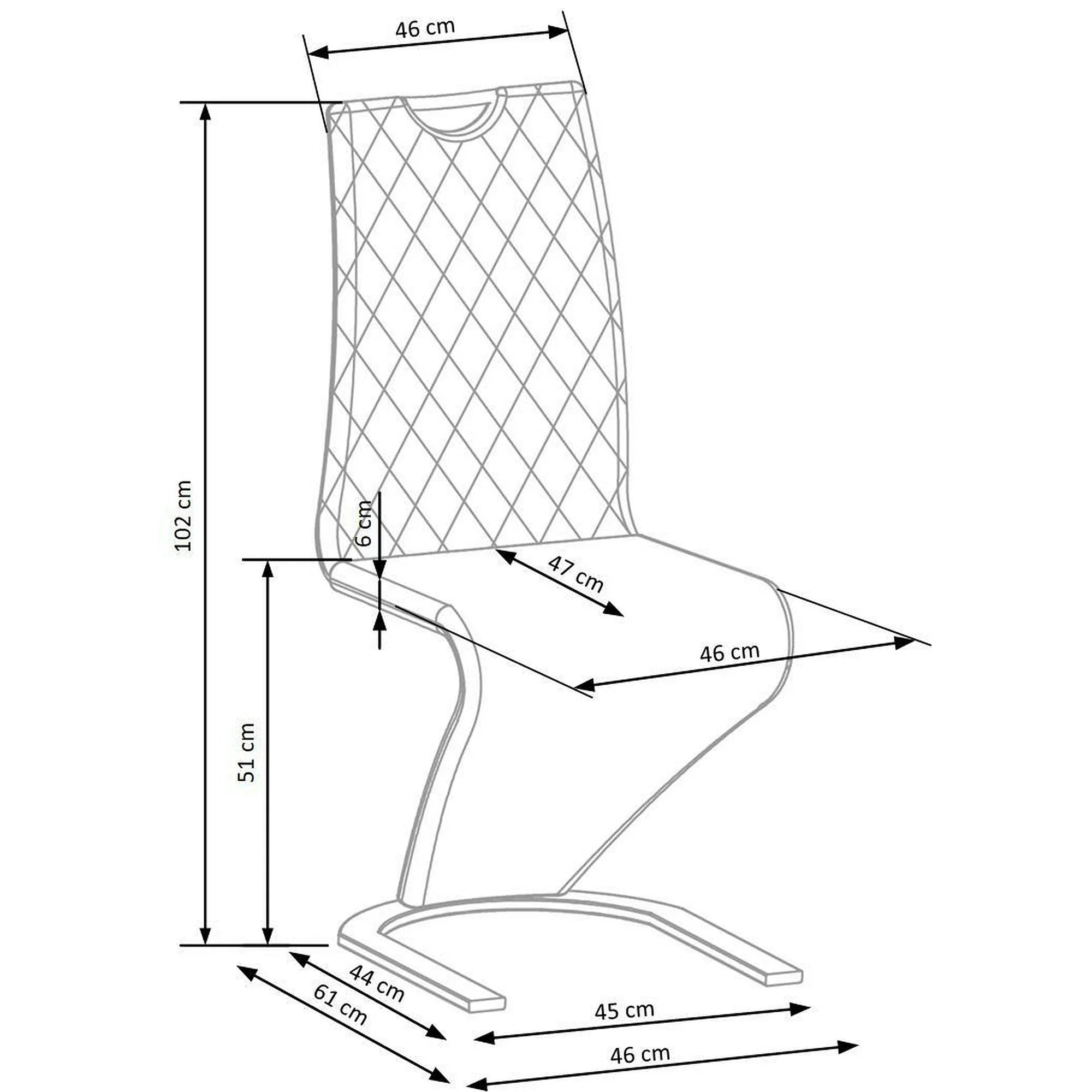Scaun K442, verde inchis/negru, stofa catifelata/metal, 46x61x102 cm