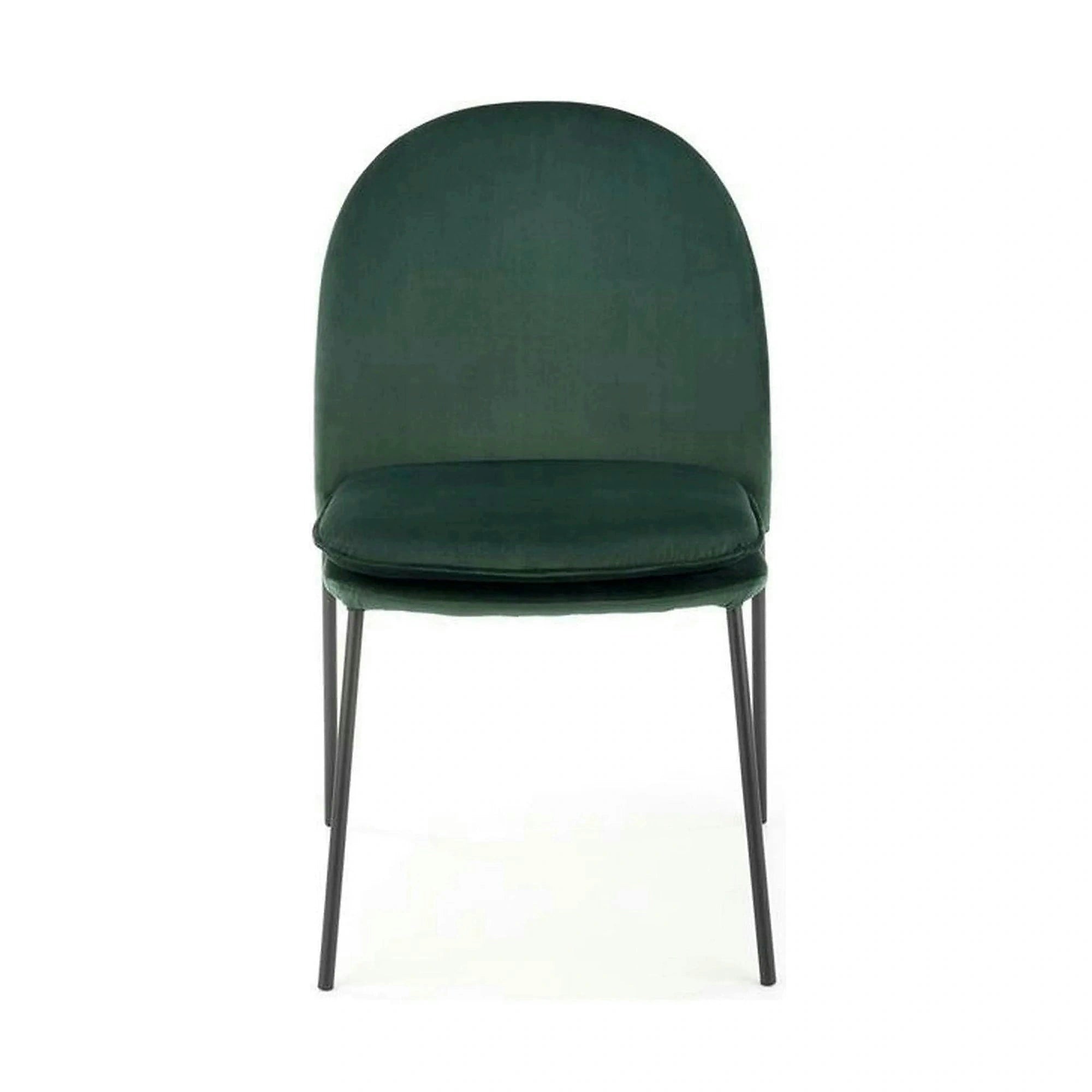 Scaun K443, verde/negru, stofa catifelata/metal, 50x58x84 cm