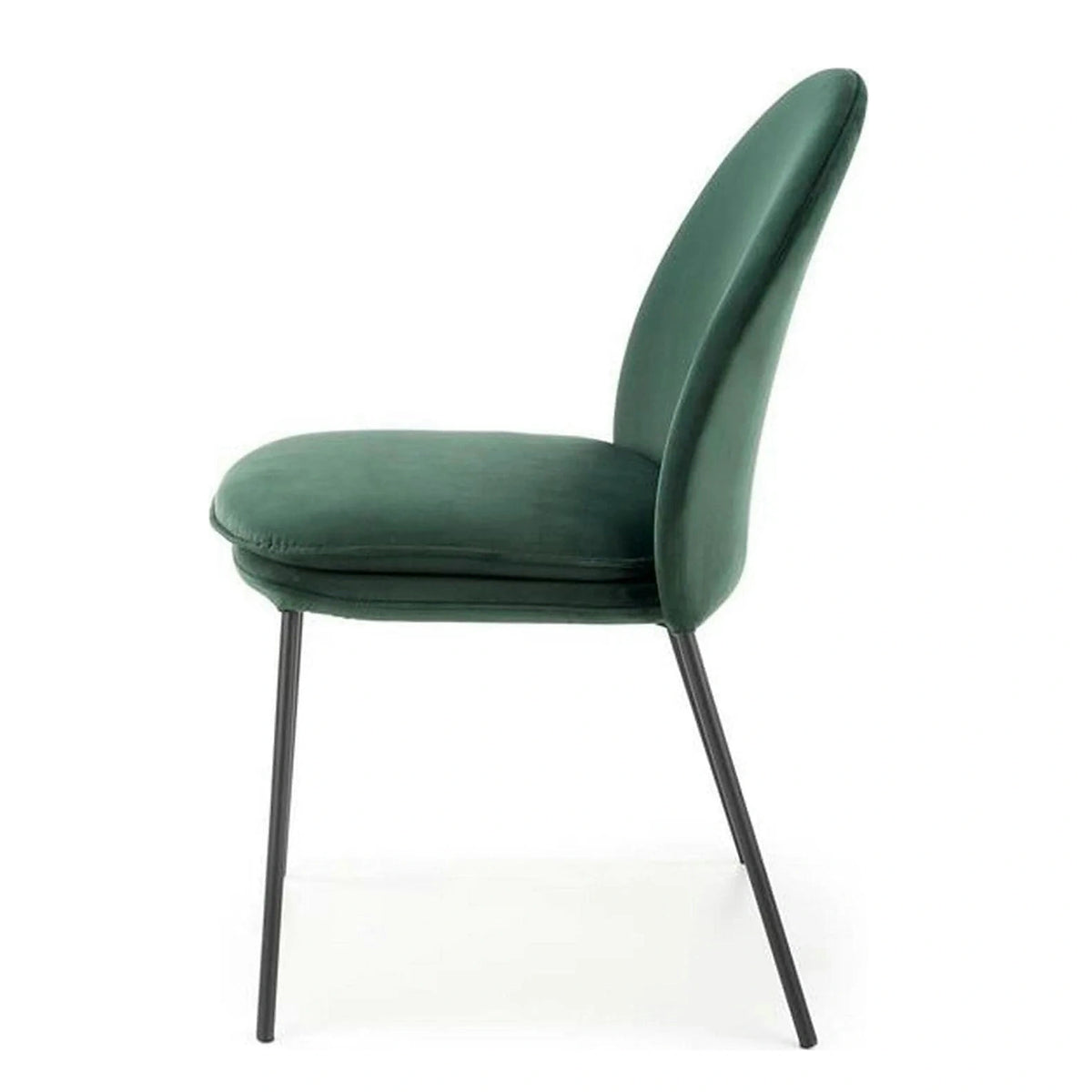 Scaun K443, verde/negru, stofa catifelata/metal, 50x58x84 cm