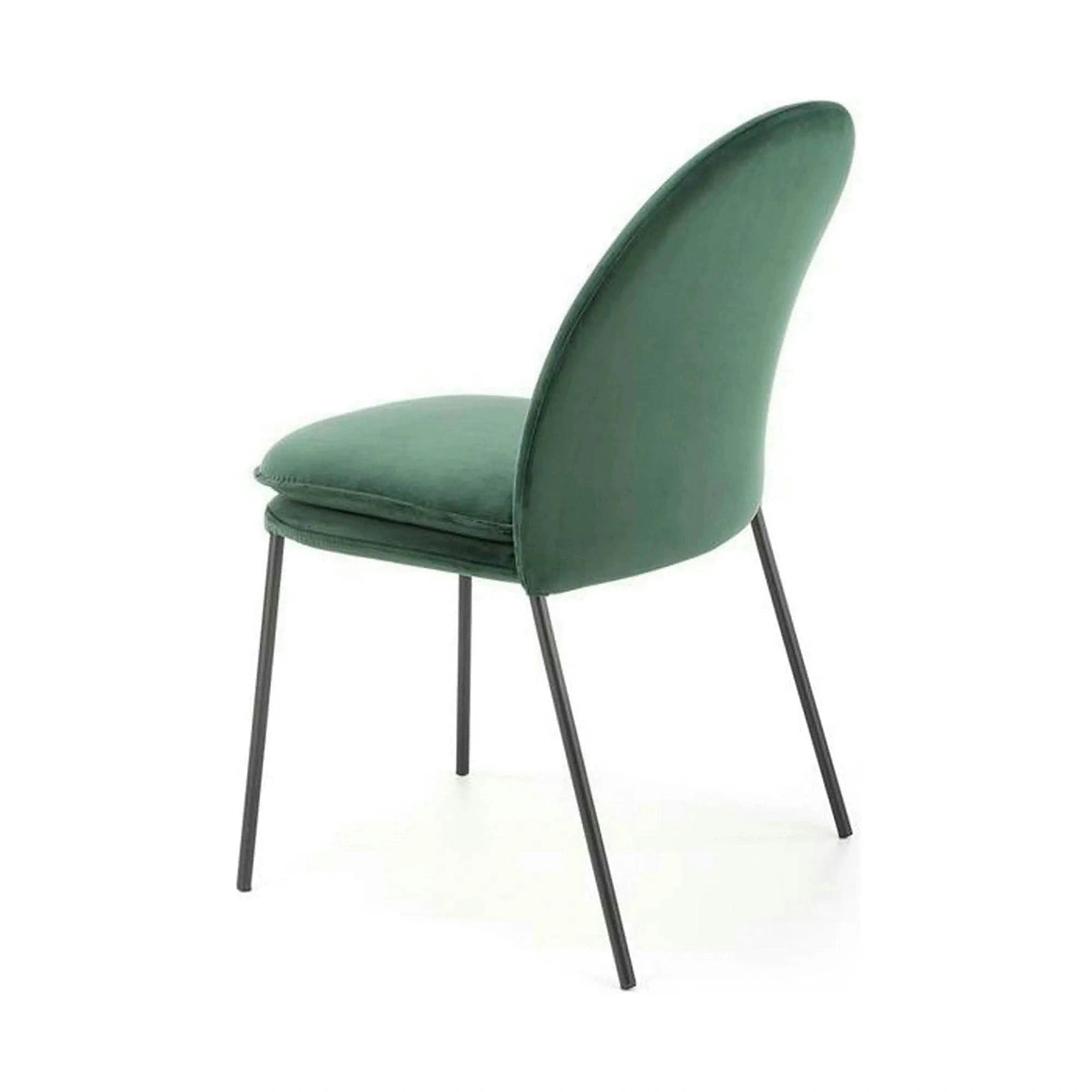 Scaun K443, verde/negru, stofa catifelata/metal, 50x58x84 cm