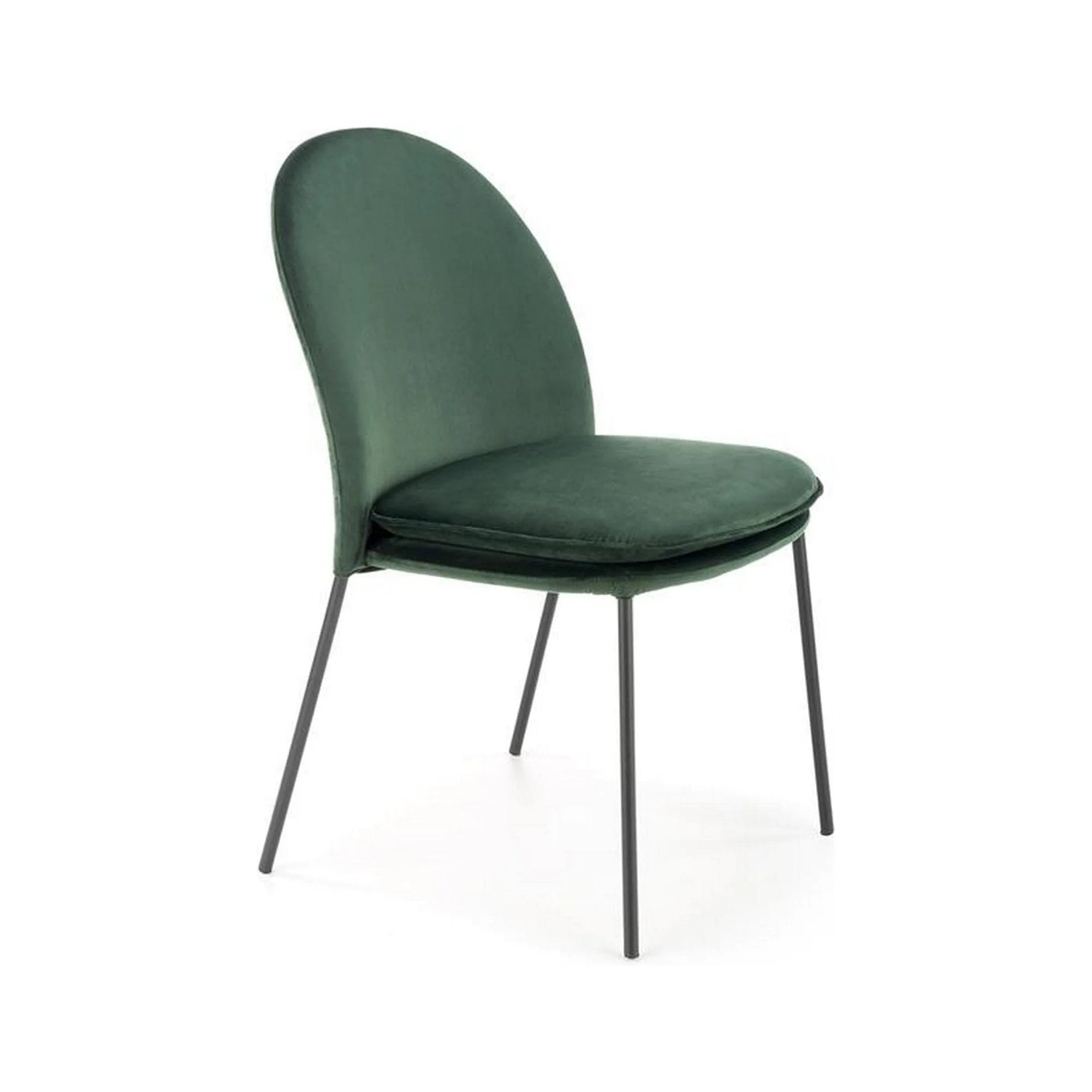Scaun K443, verde/negru, stofa catifelata/metal, 50x58x84 cm