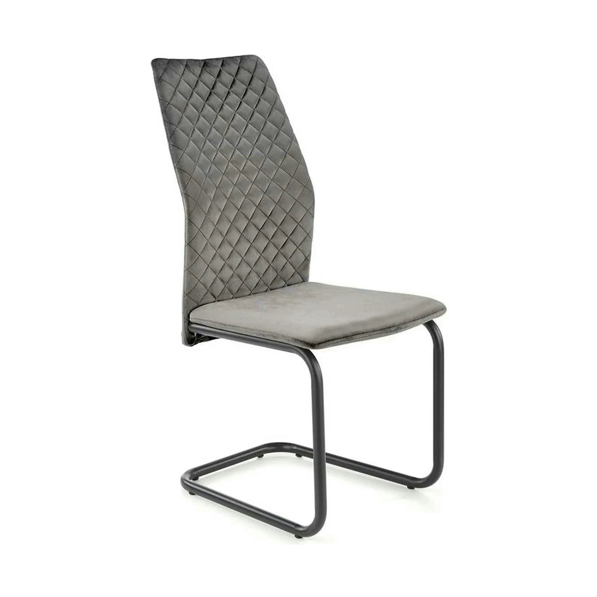 Scaun K444, gri/negru, stofa catifelata/metal, 44x54x97 cm