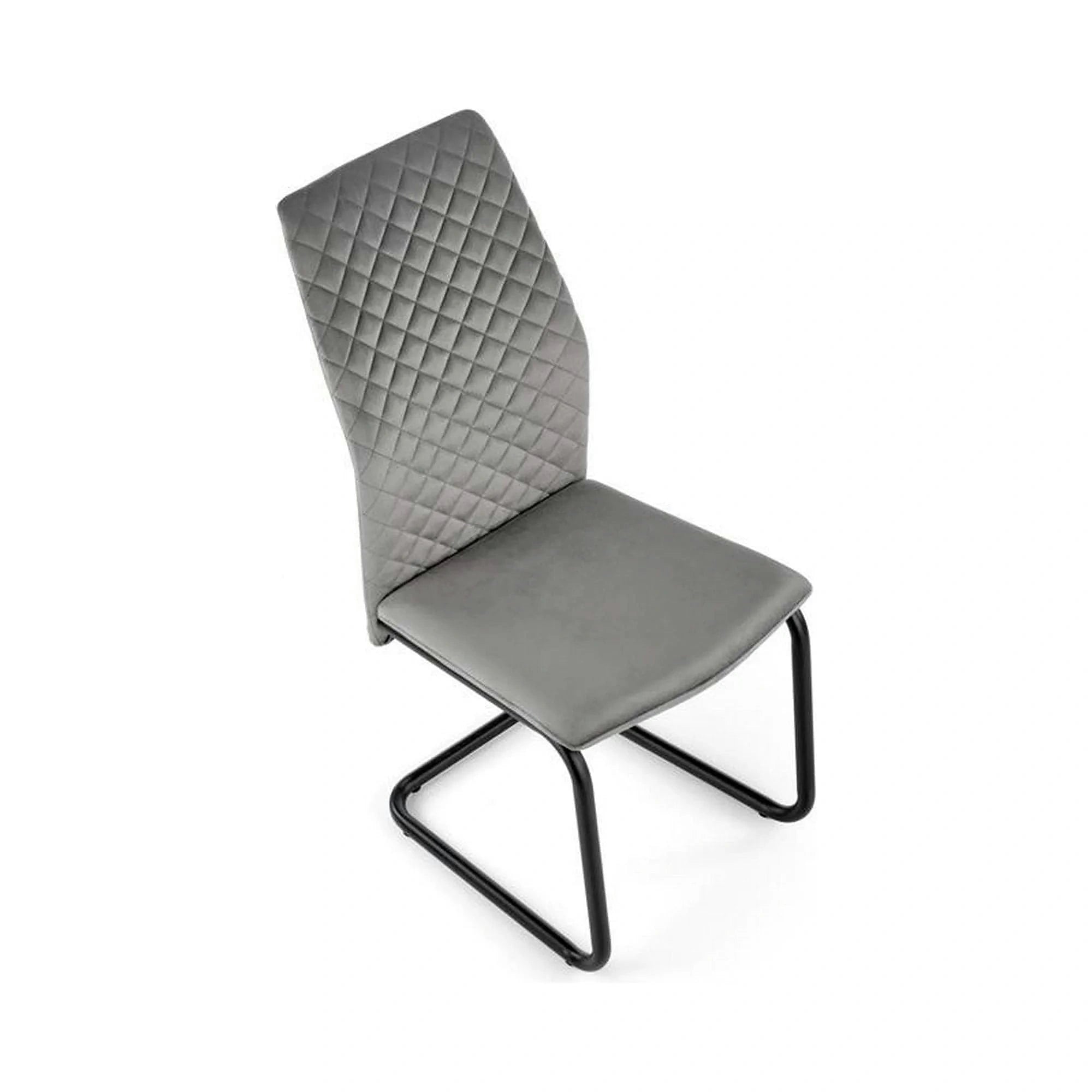 Scaun K444, gri/negru, stofa catifelata/metal, 44x54x97 cm
