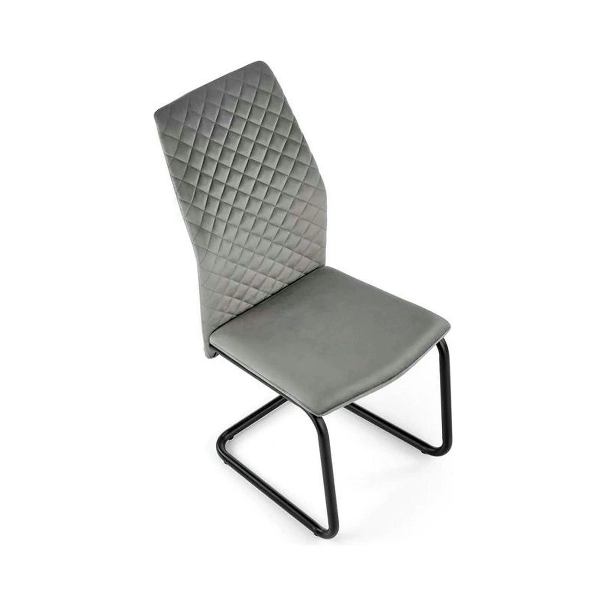Scaun K444, gri/negru, stofa catifelata/metal, 44x54x97 cm