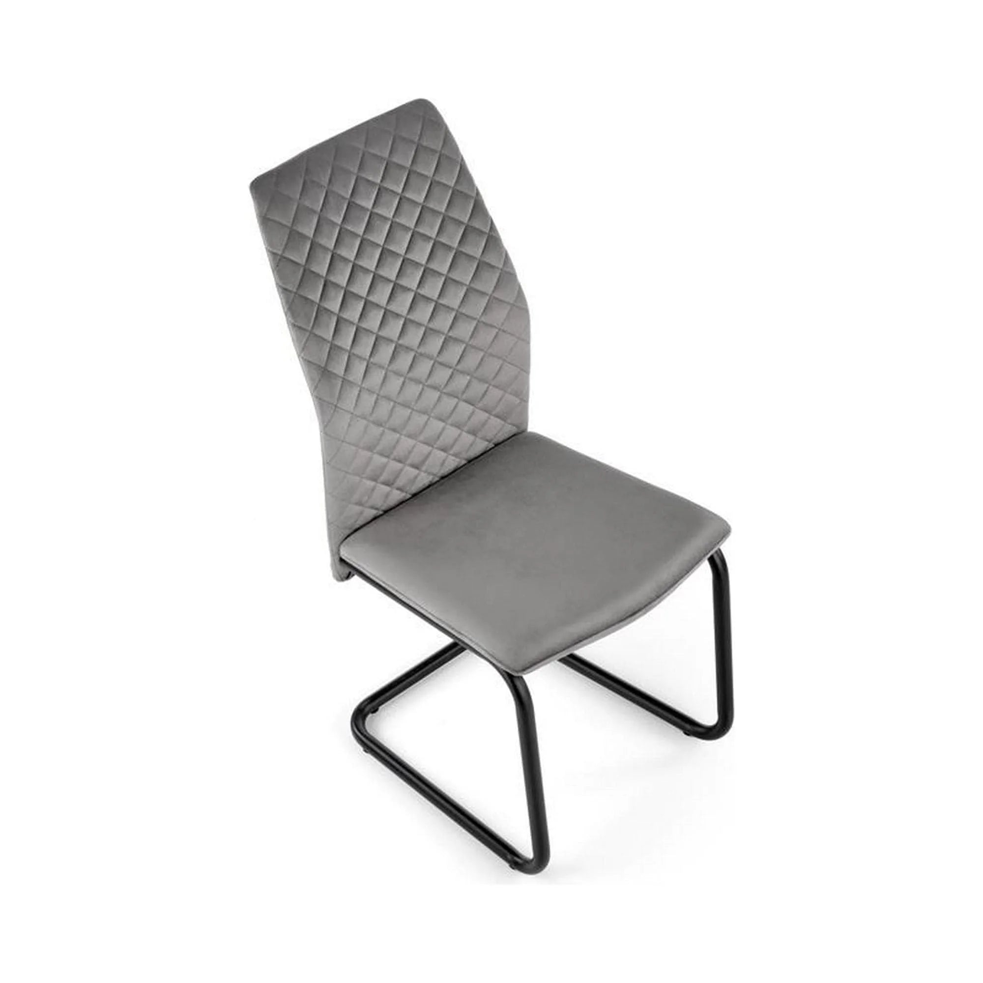 Scaun K444, gri/negru, stofa catifelata/metal, 44x54x97 cm