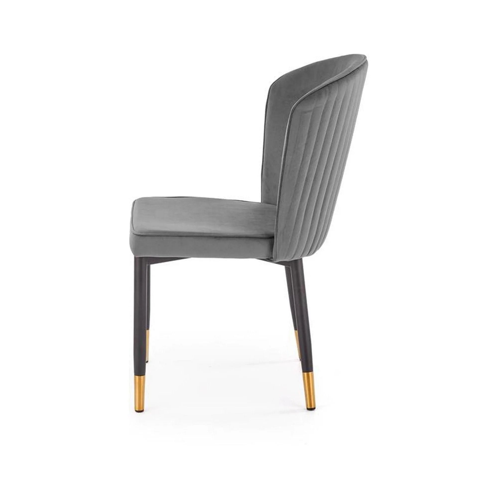 Scaun K446, gri/negru, stofa catifelata/metal, 51x55x86 cm