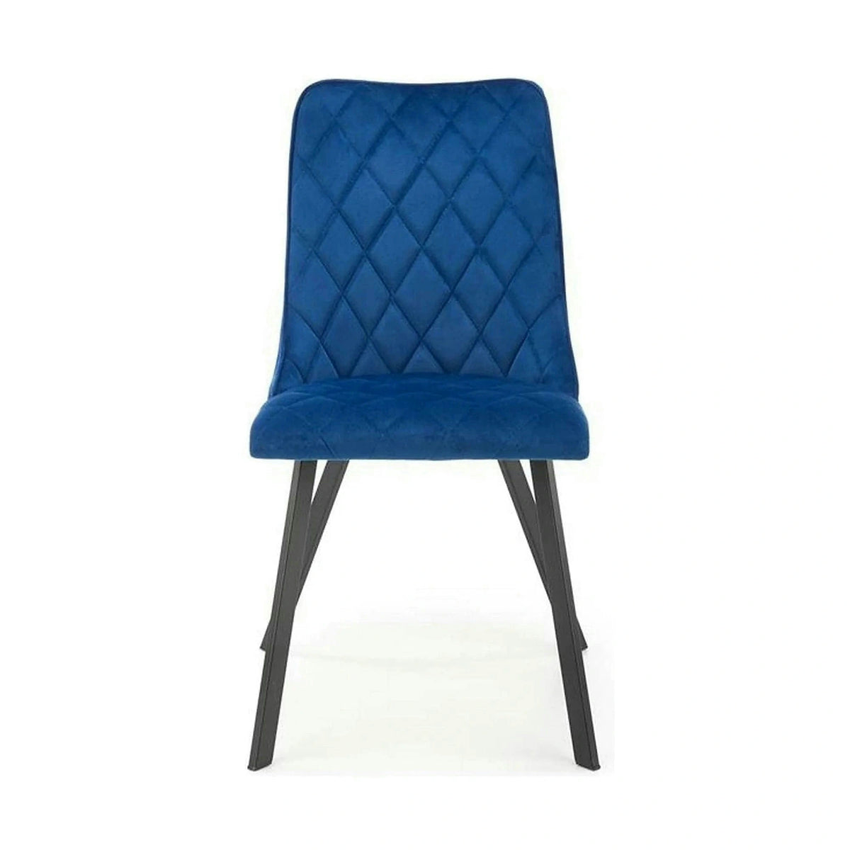 Scaun K450, albastru/negru, stofa catifelata/metal, 44x58x85 cm
