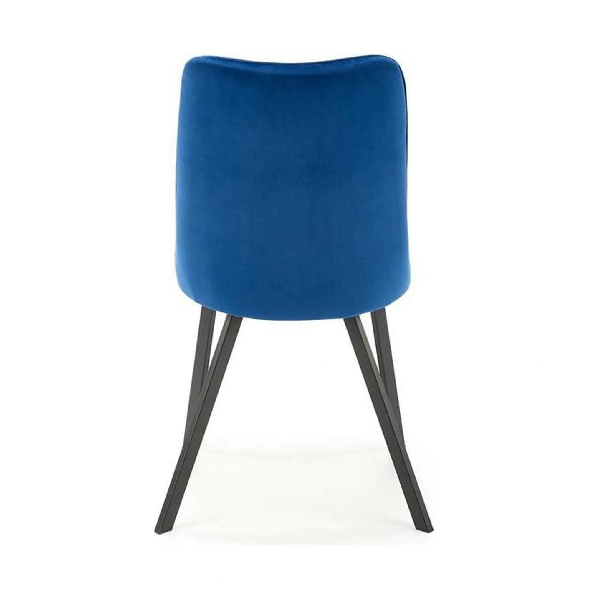 Scaun K450, albastru/negru, stofa catifelata/metal, 44x58x85 cm