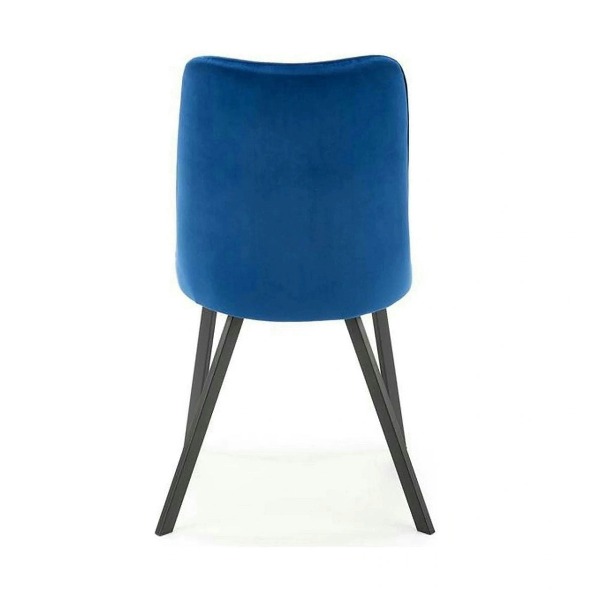 Scaun K450, albastru/negru, stofa catifelata/metal, 44x58x85 cm