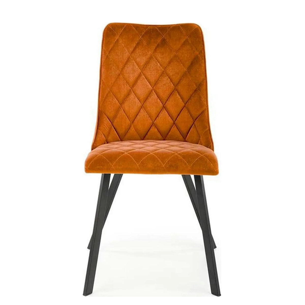 Scaun K450, caramiziu/negru, stofa catifelata/metal, 44x58x85 cm