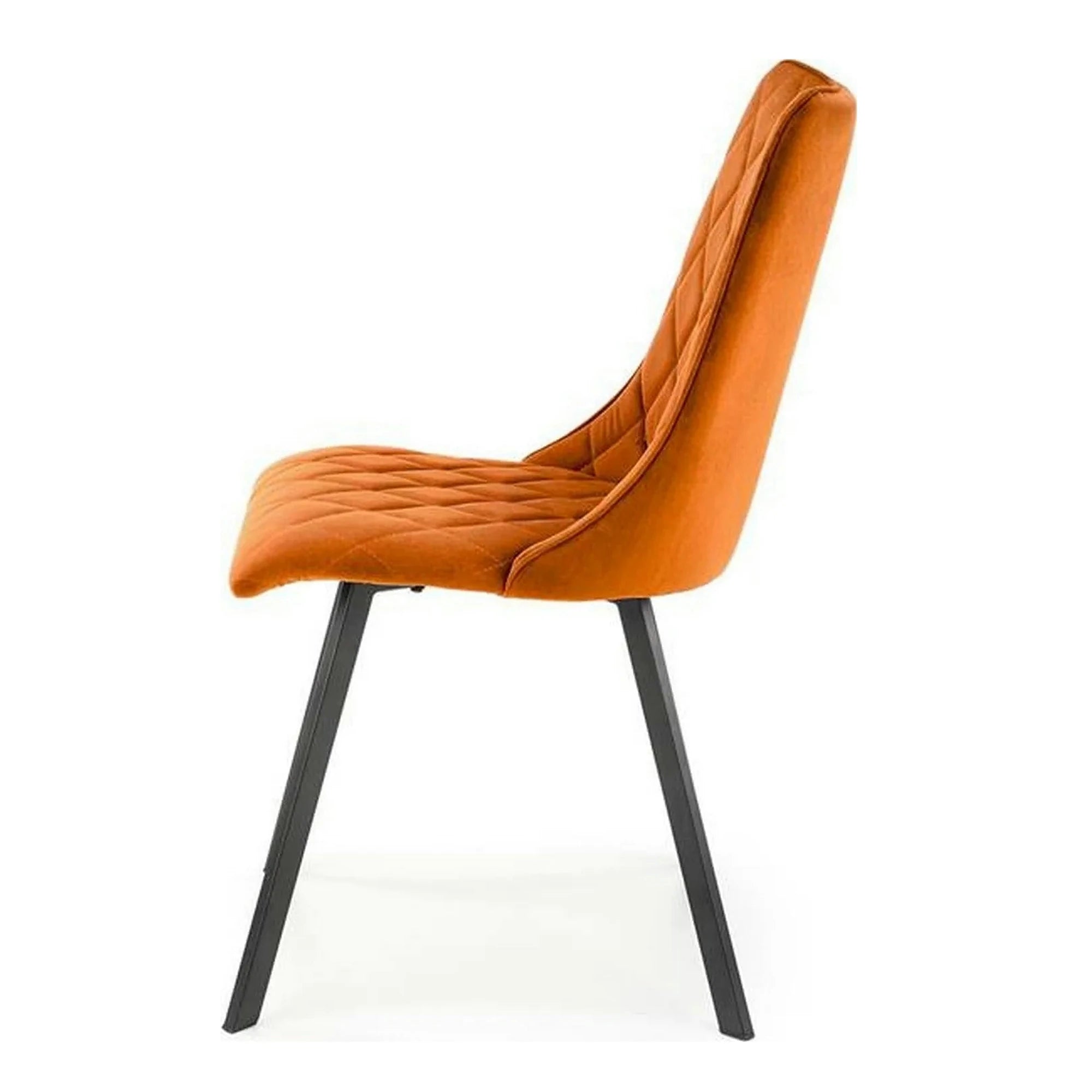 Scaun K450, caramiziu/negru, stofa catifelata/metal, 44x58x85 cm