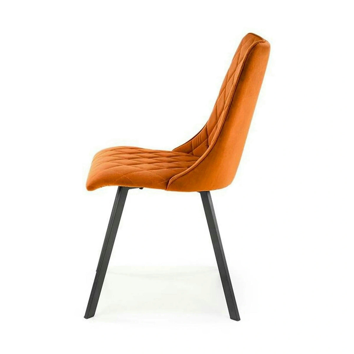 Scaun K450, caramiziu/negru, stofa catifelata/metal, 44x58x85 cm