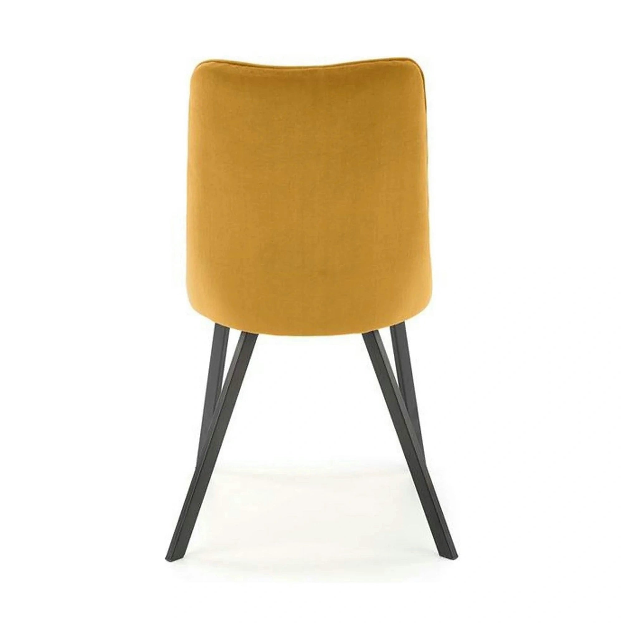 Scaun K450, galben mustar/negru, stofa catifelata/metal, 44x58x85 cm