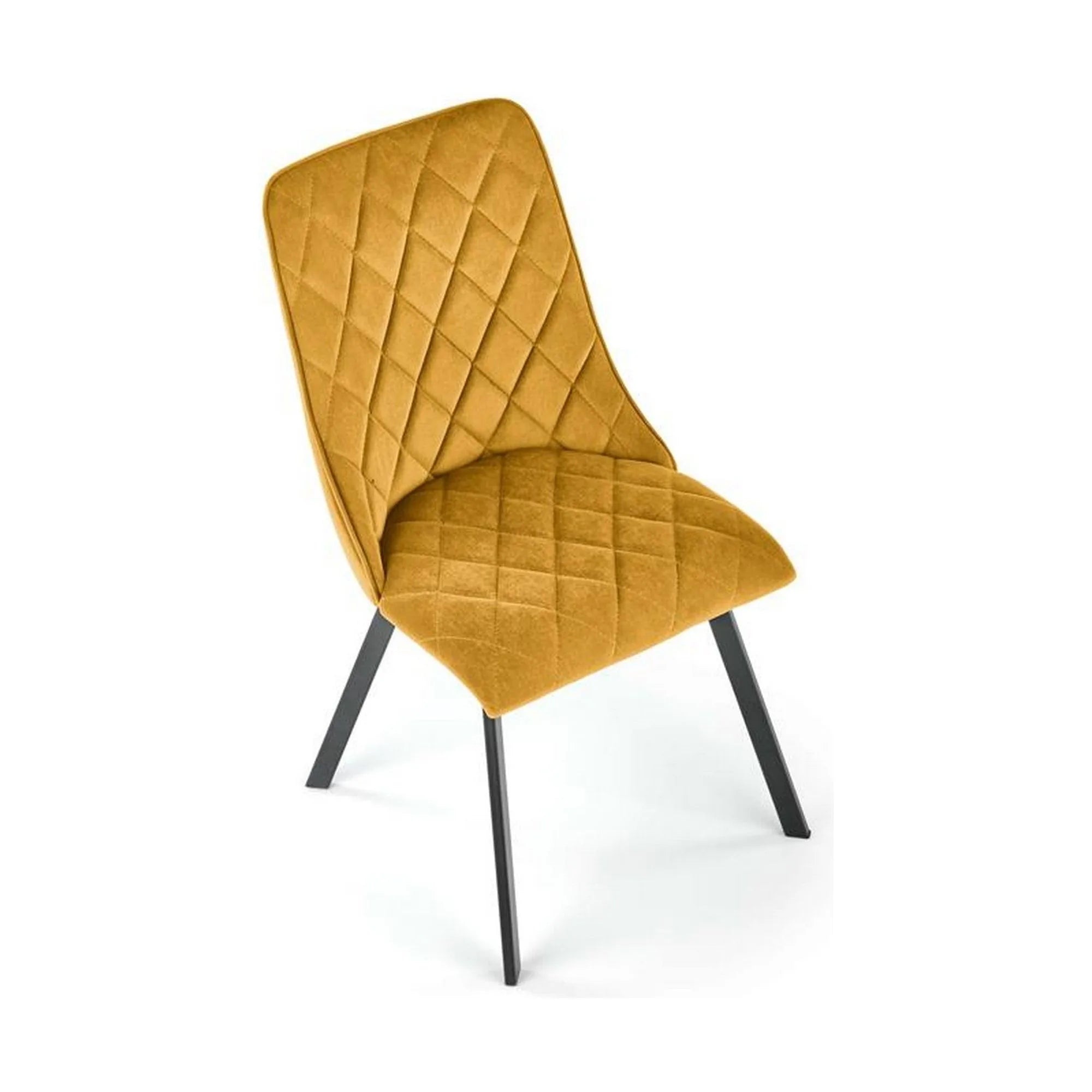 Scaun K450, galben mustar/negru, stofa catifelata/metal, 44x58x85 cm