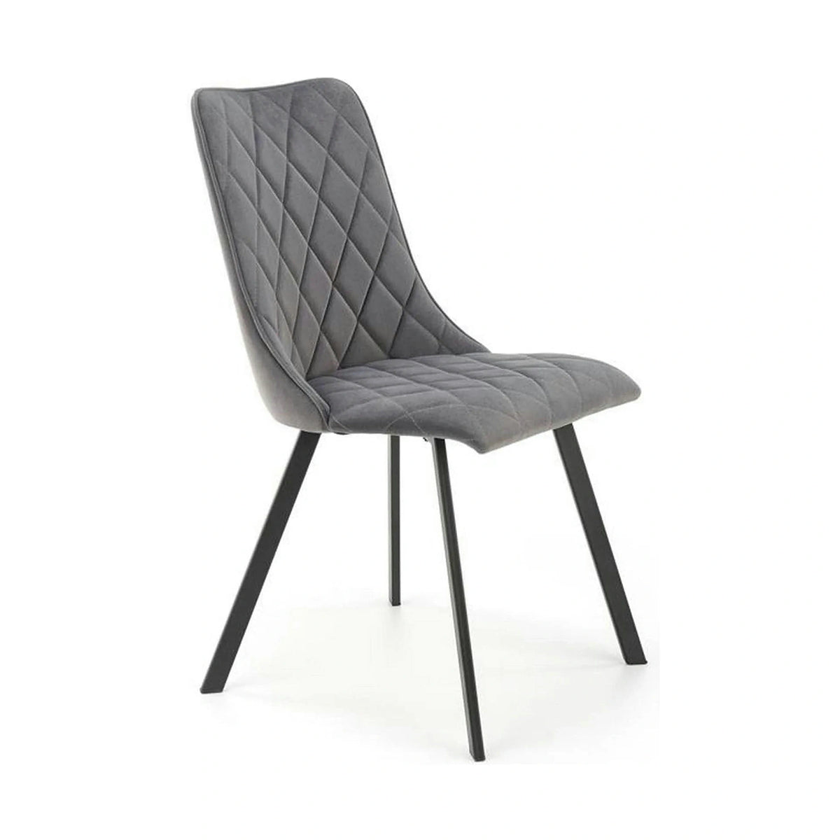 Scaun K450, gri/negru, stofa catifelata/metal, 44x58x85 cm