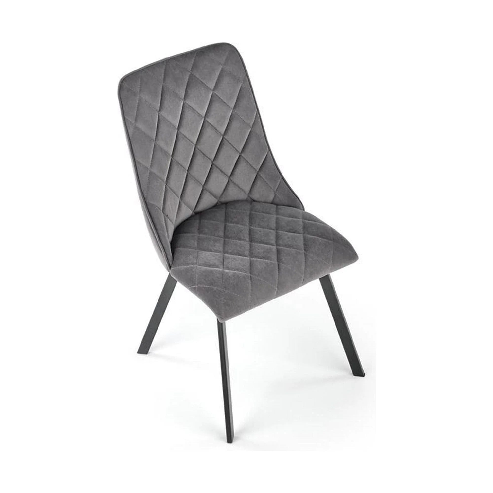 Scaun K450, gri/negru, stofa catifelata/metal, 44x58x85 cm