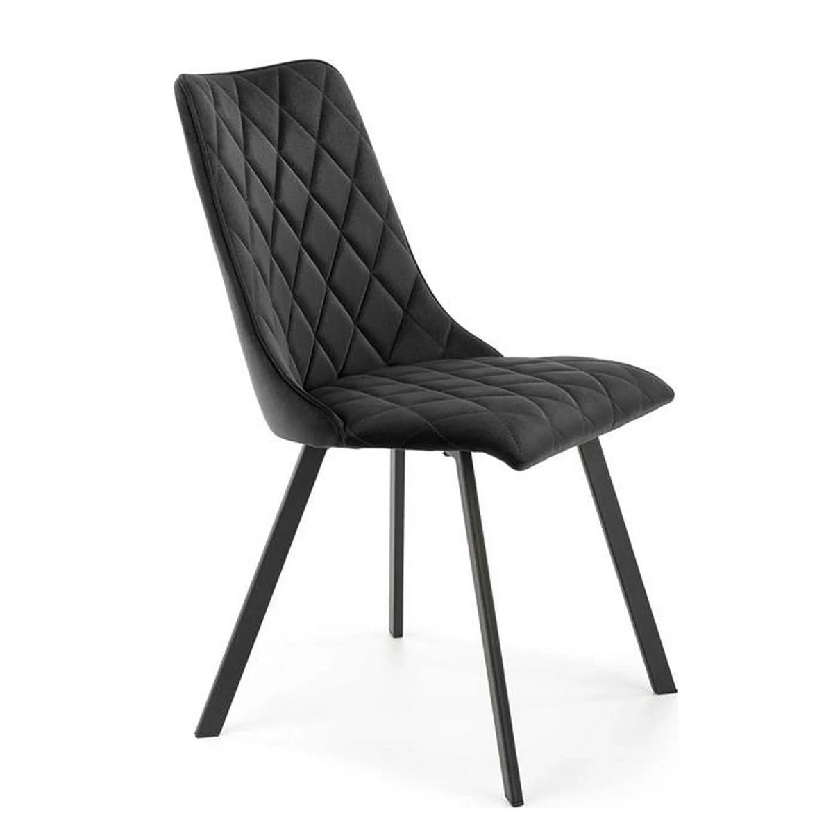 Scaun K450, negru, stofa catifelata/metal, 44x58x85 cm