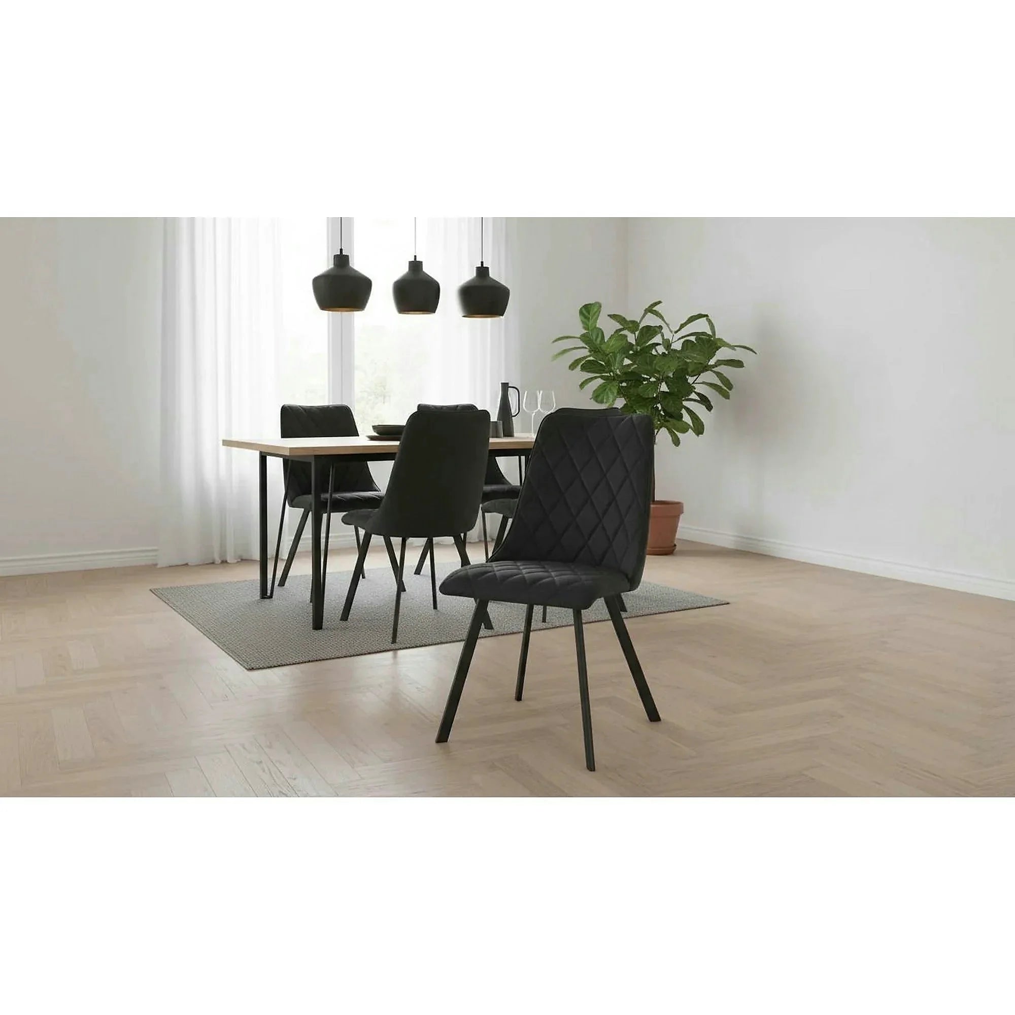 Scaun K450, negru, stofa catifelata/metal, 44x58x85 cm