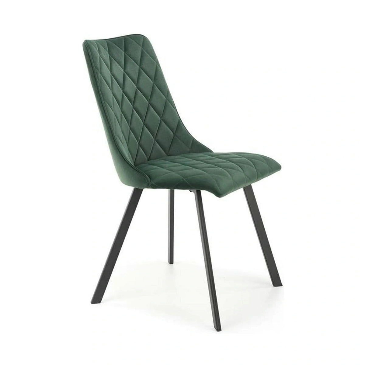 Scaun K450, verde/negru, stofa catifelata/metal, 44x58x85 cm